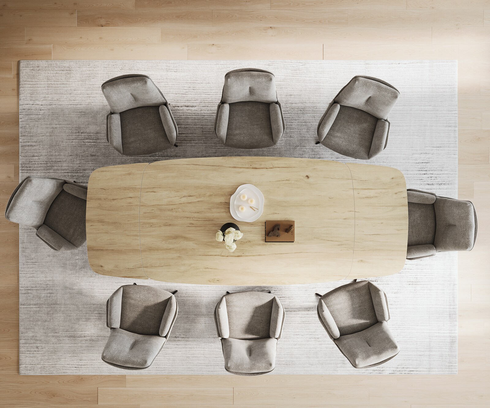 Table à manger Edge Boot 200-300x120 cm Céramique Laminam® Sabbia Eichefarbig Spider Flachstahl Noir extensible 6