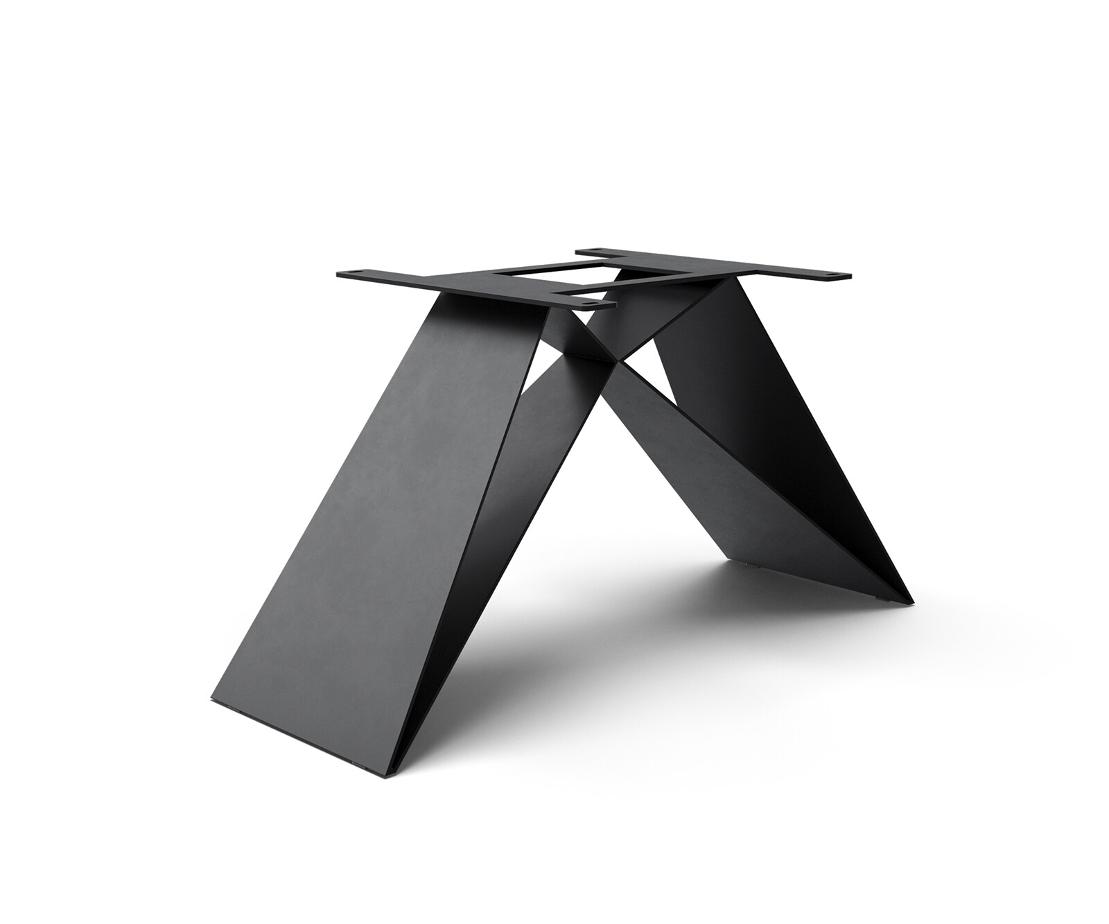 Cadre en V acier plat métal noir pour tables extensibles de 180-220 cm Cadre en V acier plat métal noir pour tables extensibles de 180-220 cm