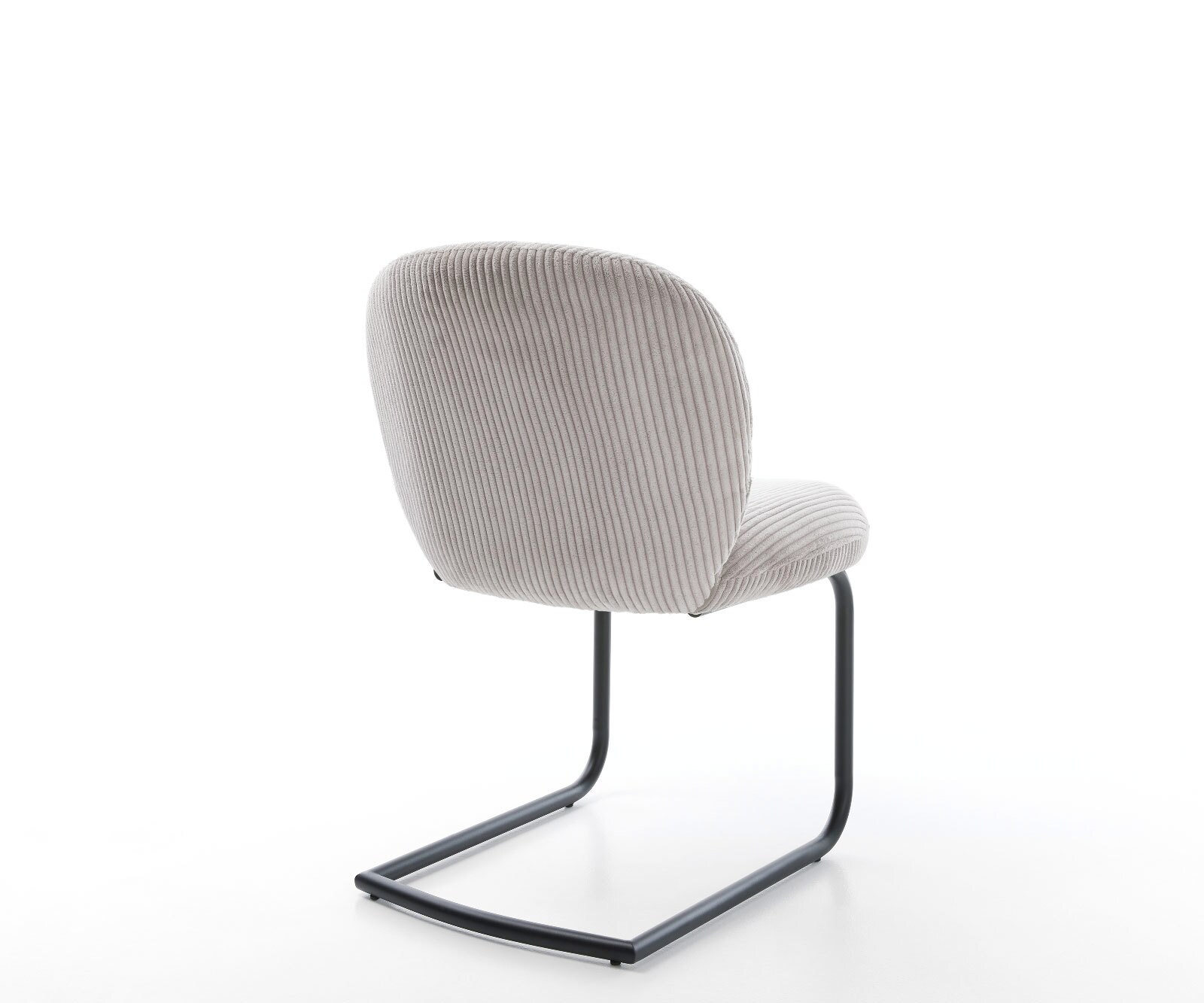 Cantilever Nube-Flex côtelé gris argenté pied cantilever rond noir ressorts ensachés 4 Cantilever Nube-Flex côtelé gris argenté pied cantilever rond noir ressorts ensachés 4