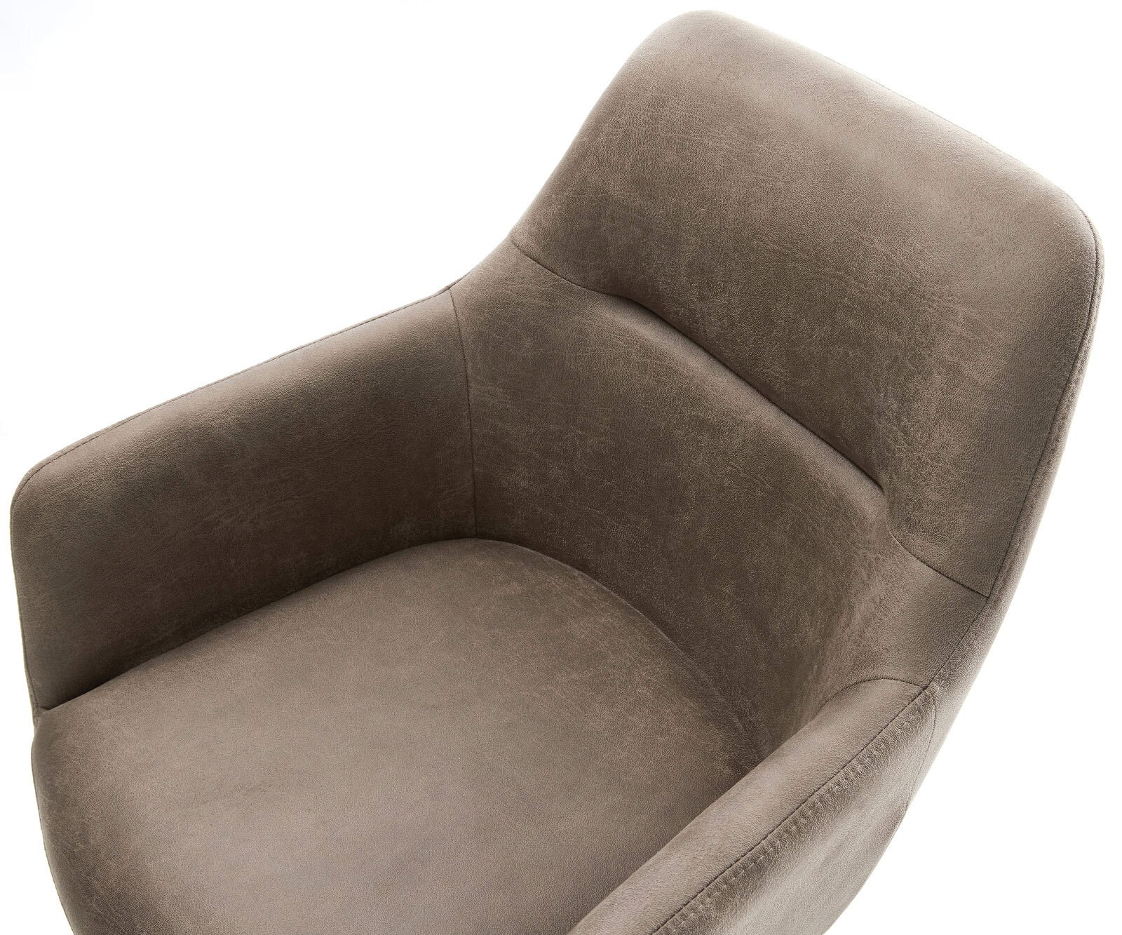 Chaise-pivotante Pejo-Flex microvelours taupe vintage pied croisé large grafiete pivotement sur 360° fonction bascule ressorts ensachés 4