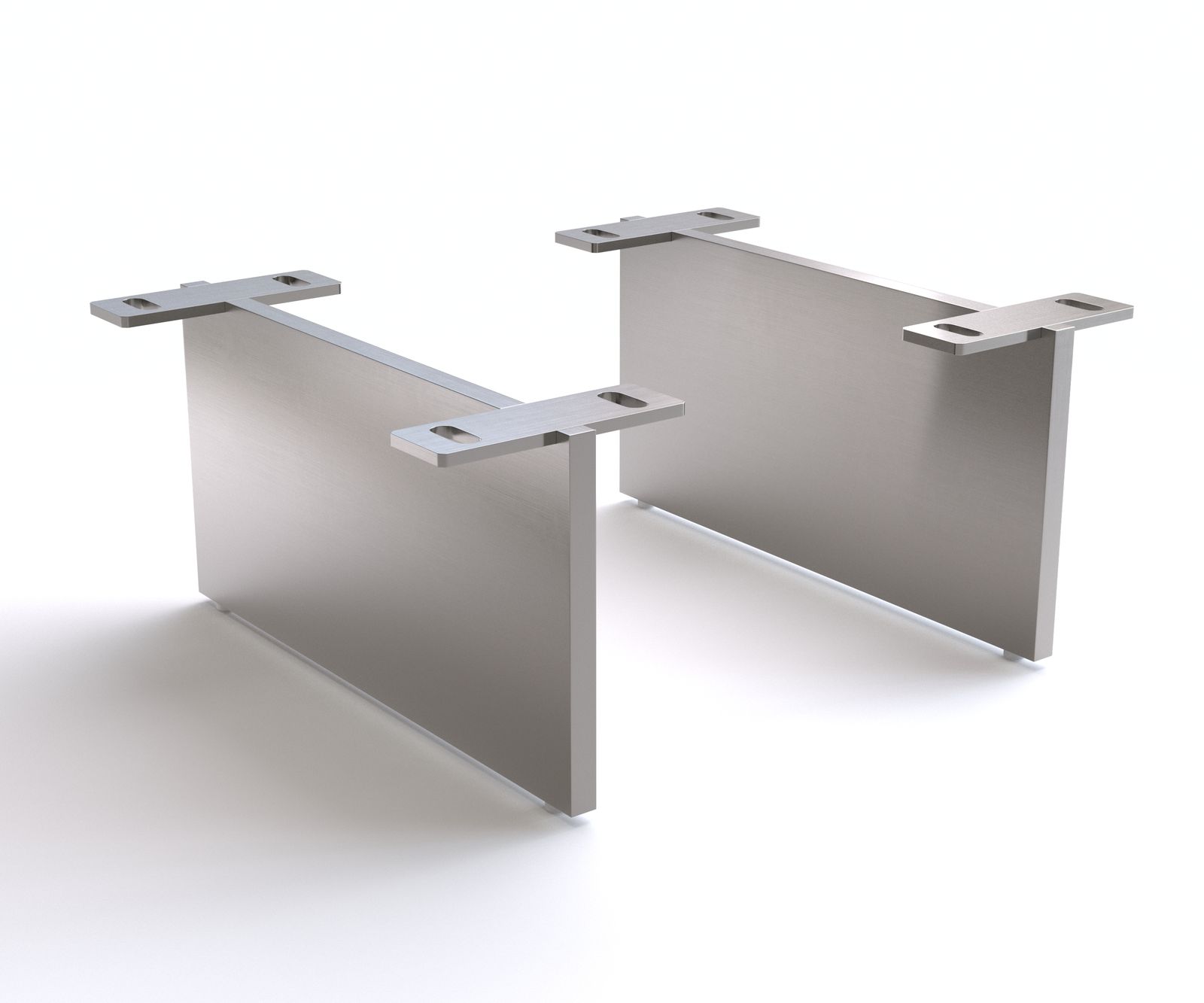 Pied-aspect-flottant 15 cm inox brossé pour meubles à caisson de profondeur 35 cm (set de 2)