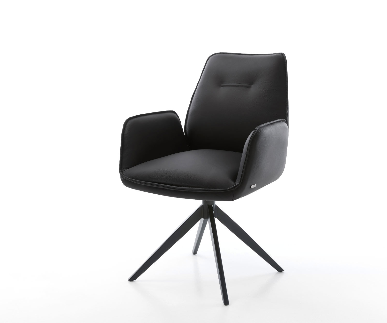 Chaise-pivotante Zoa-Flex cuir de vache noir pied croisé large noir pivotement sur 360° fonction bascule ressorts ensachés Chaise-pivotante Zoa-Flex cuir de vache noir pied croisé large noir pivotement sur 360° fonction bascule ressorts ensachés