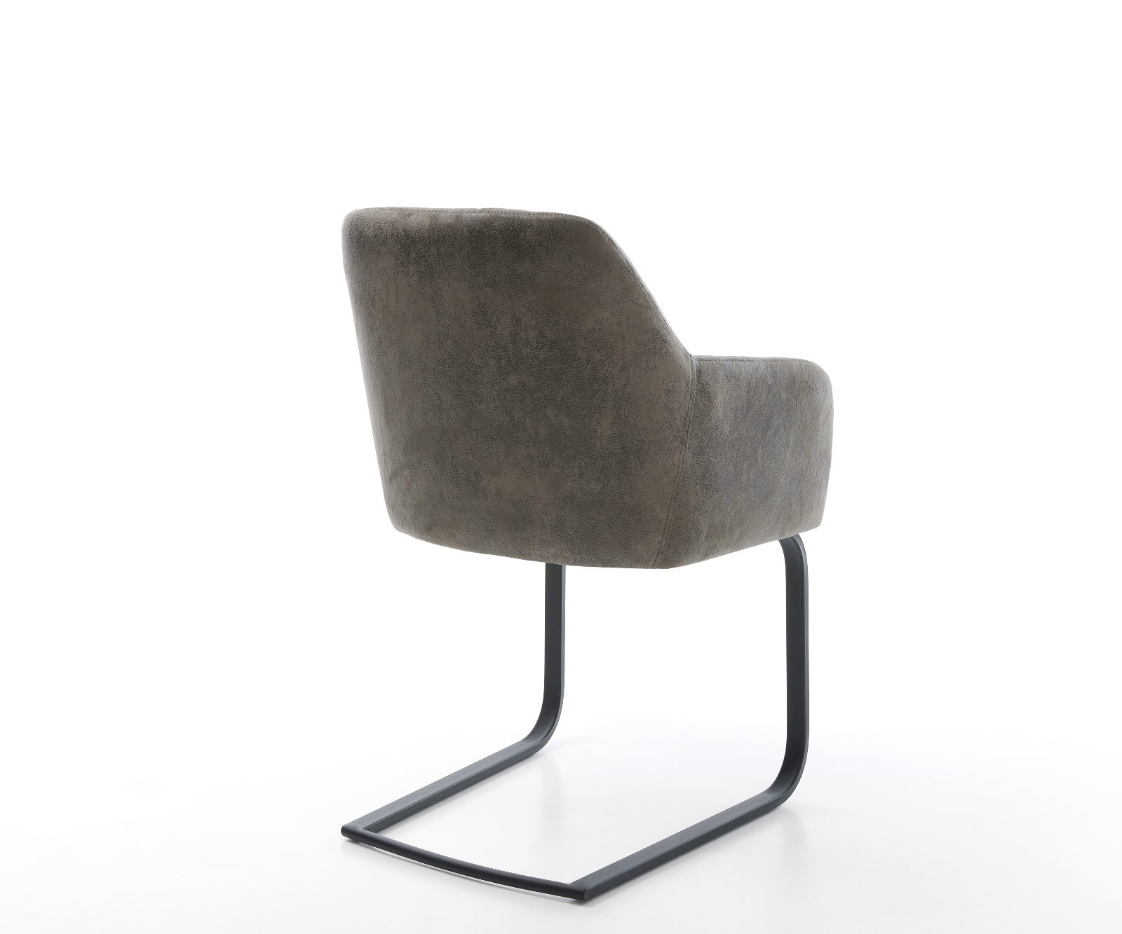 Cantilever Greg-Flex microvelours gris antique pied cantilever plat noir ressorts ensachés 4 Cantilever Greg-Flex microvelours gris antique pied cantilever plat noir ressorts ensachés 4