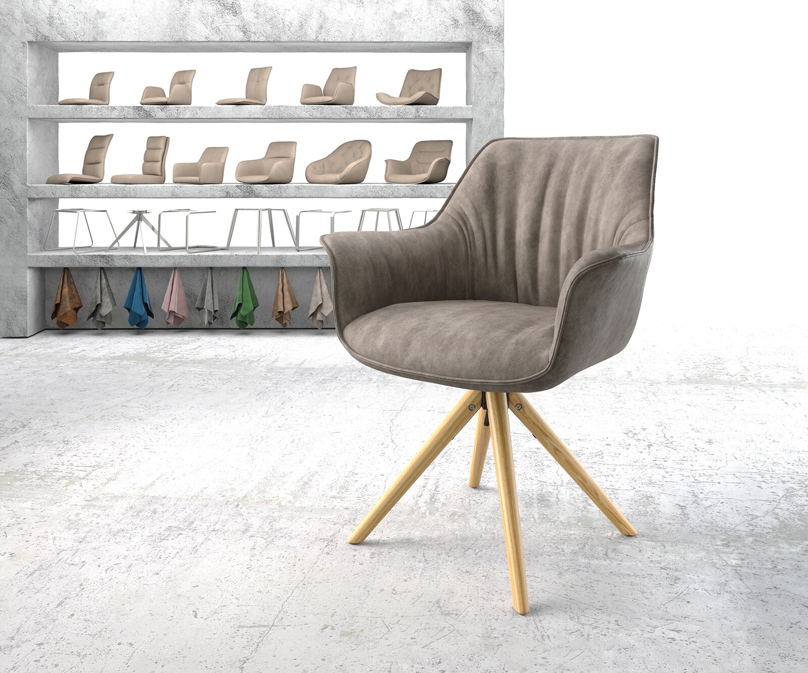  Chaise-de-salle-à-manger Keila-Flex avec accoudoirs  1