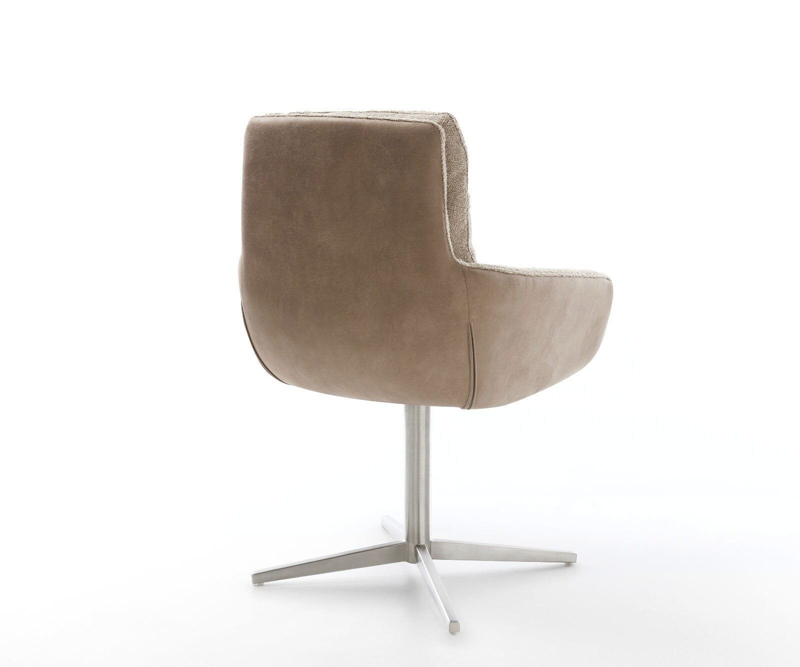 Chaise-pivotante Abelia-Flex avec accoudoirs tissu mixte couleur boue pied de chaise 4 branches acier inoxydable brossé pivotement sur 360° 4 Chaise-pivotante Abelia-Flex avec accoudoirs tissu mixte couleur boue pied de chaise 4 branches acier inoxydable brossé pivotement sur 360° 4