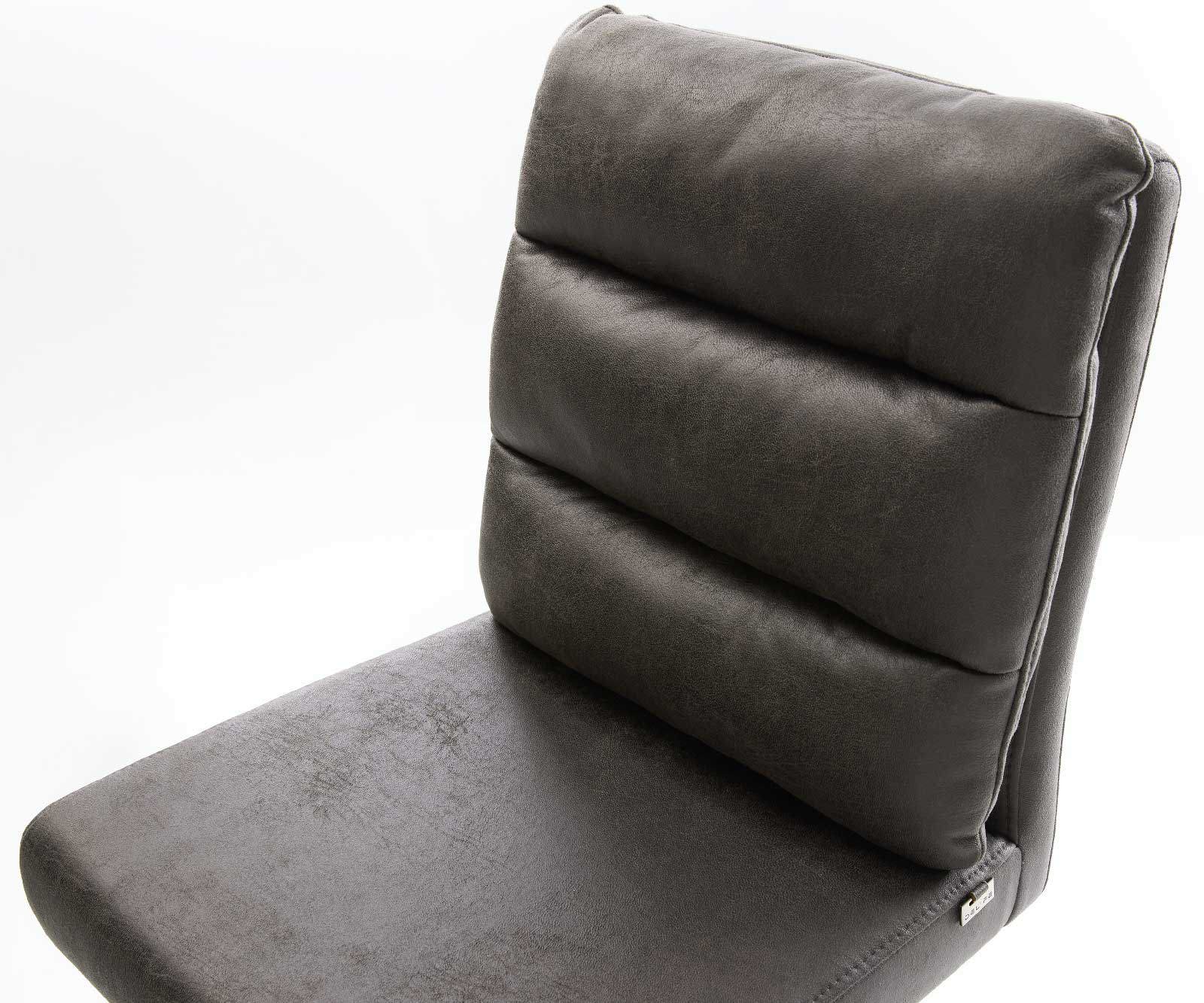 Chaise-de-bar Pela-Flex vintage anthracite base tournante réglable en haut métal 3