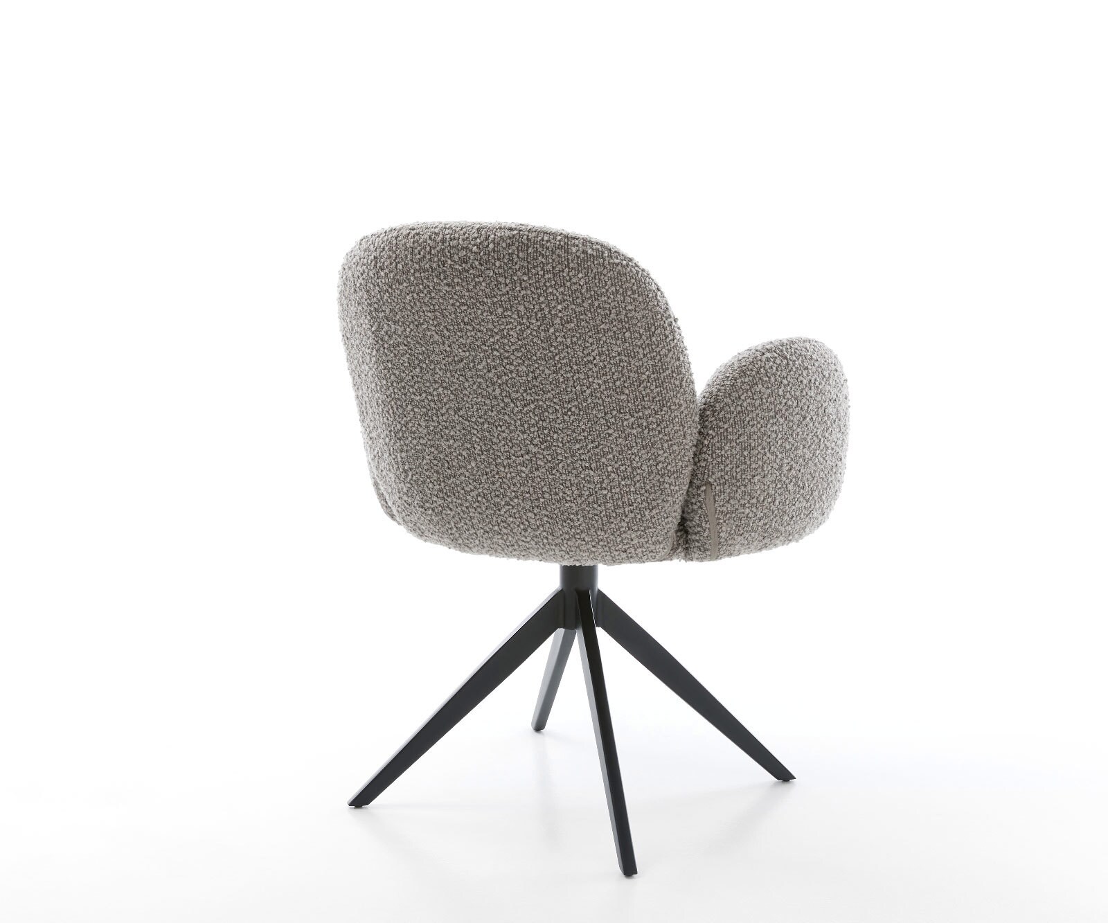 Chaise-pivotante Nube-Flex bouclé gris argenté pied croisé large noir pivotement sur 360° fonction bascule ressorts ensachés 4