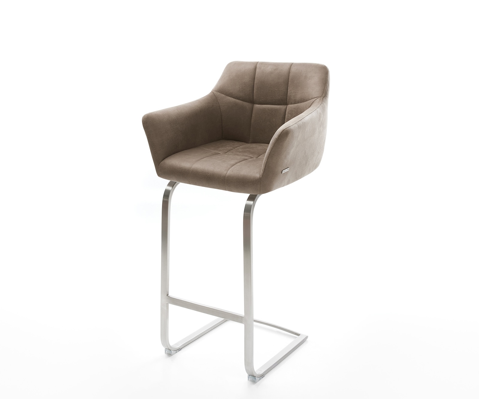 Chaise-de-bar Yulo-Flex vintage taupe cantilever plat acier inoxydable Chaise-de-bar Yulo-Flex vintage taupe cantilever plat acier inoxydable