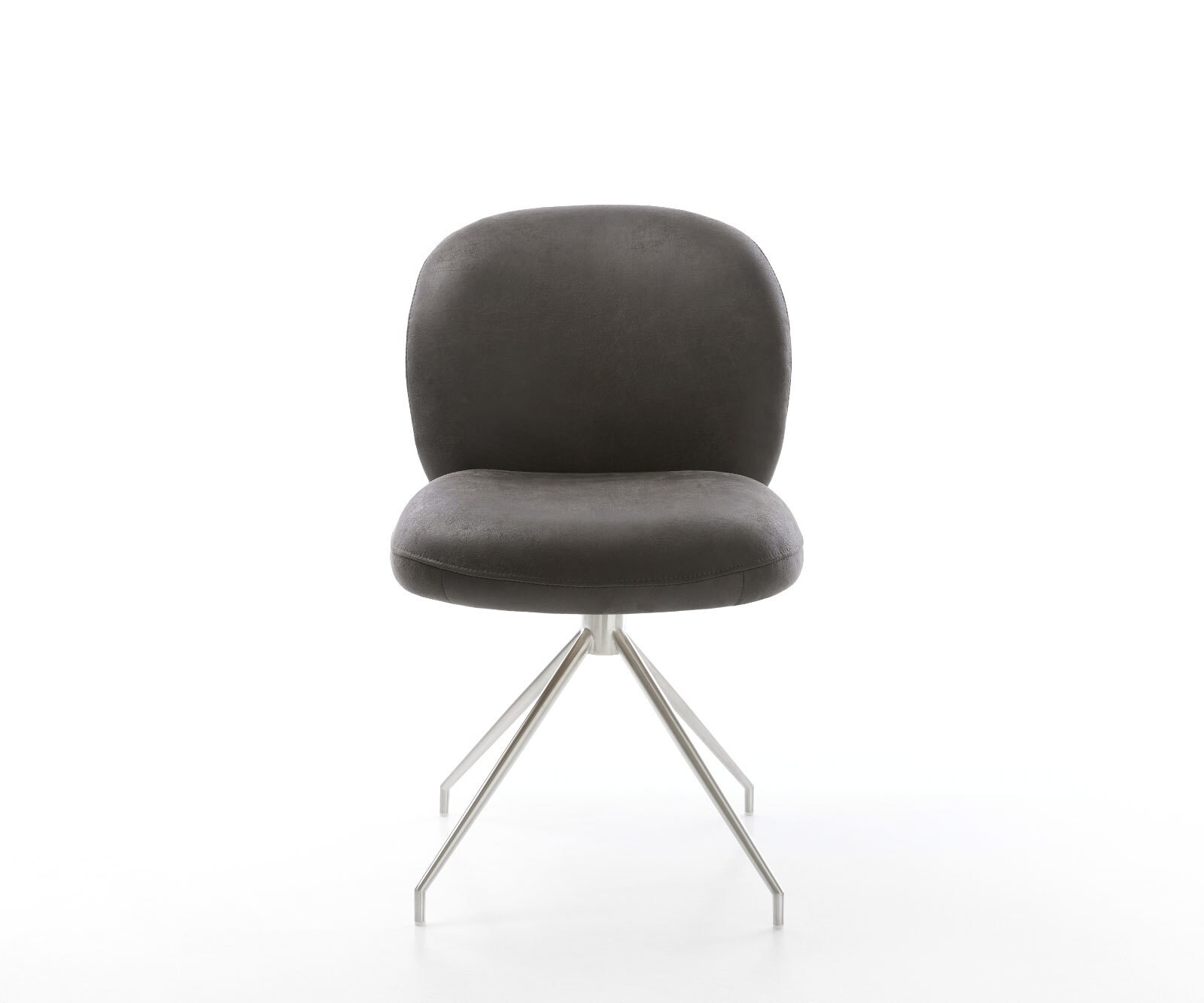 Chaise-pivotante Nube-Flex microvelours anthracite vintage pied croisé conique acier inoxydable brossé pivotement sur 180° ressorts ensachés 1 Chaise-pivotante Nube-Flex microvelours anthracite vintage pied croisé conique acier inoxydable brossé pivotement sur 180° ressorts ensachés 1