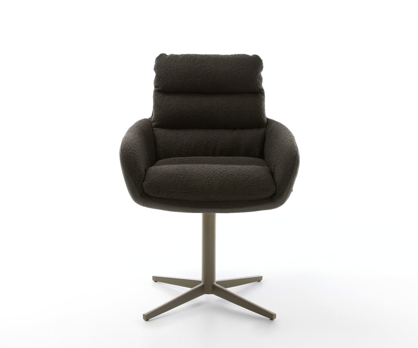 Chaise-pivotante Abelia-Flex avec accoudoirs tissu mixte noir pied de chaise 4 branches aspect titane pivotement sur 360° 1 Chaise-pivotante Abelia-Flex avec accoudoirs tissu mixte noir pied de chaise 4 branches aspect titane pivotement sur 360° 1