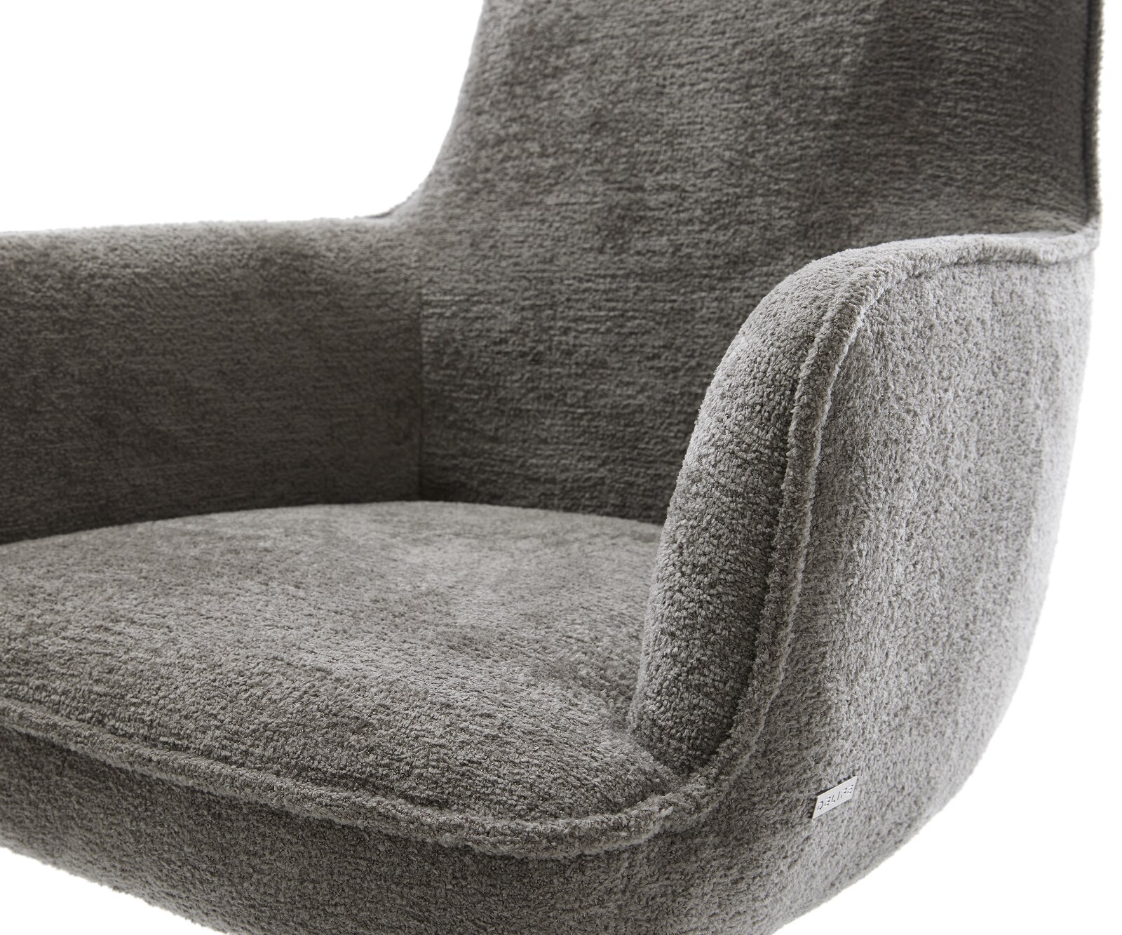 Cantilever Heira-Flex avec accoudoirs bouclé doux couleur boue pied cantilever plat grafiete resorts ensachés 4