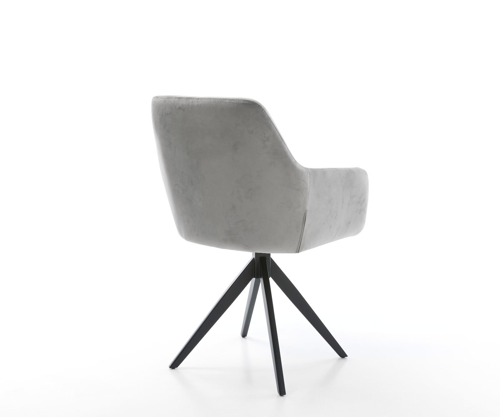 Chaise-de-salle-à-manger Pejo-Flex velours gris pied croisé angulaire noir ressorts ensachés 4