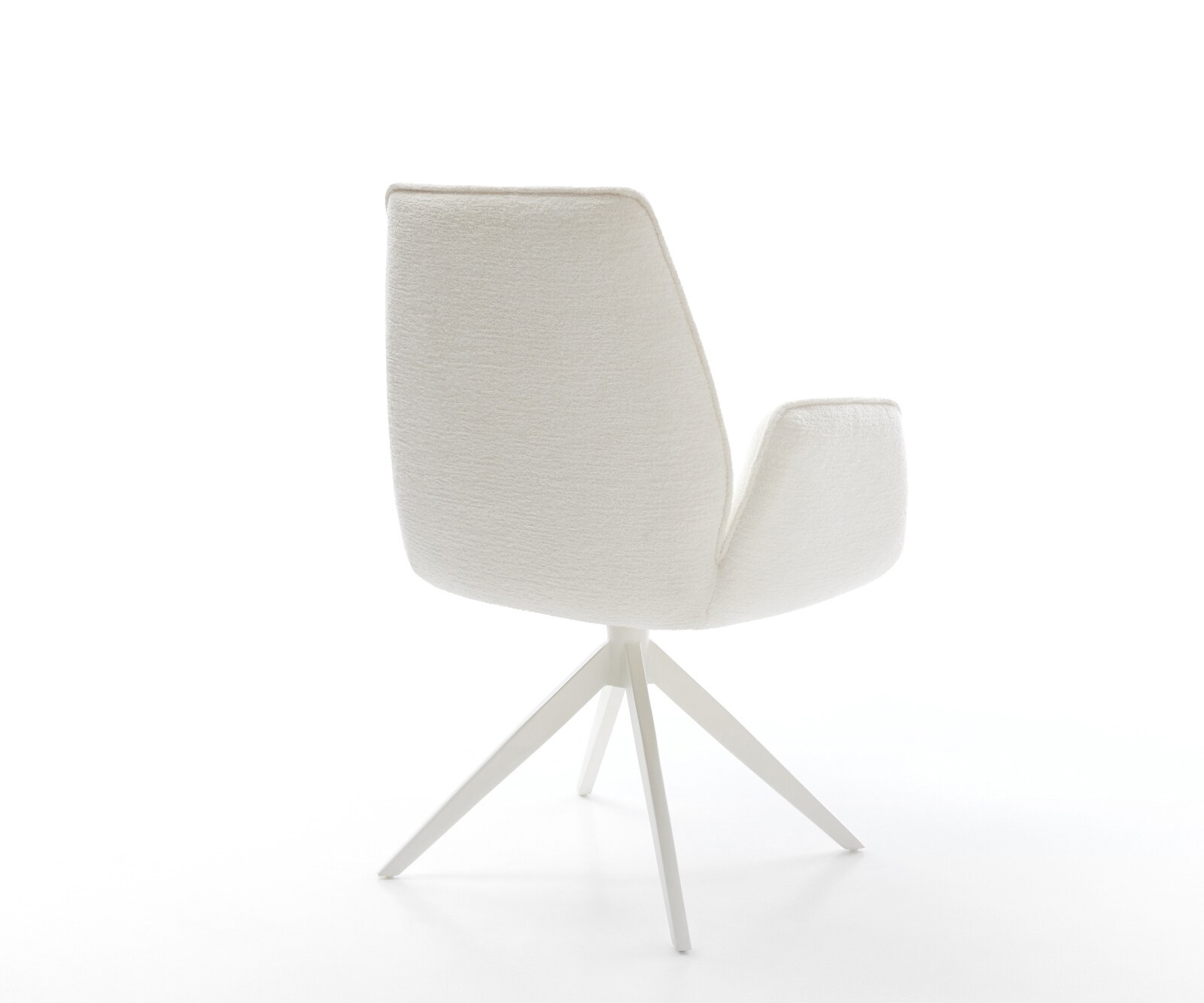 Chaise-pivotante Zoa-Flex bouclé doux beige pied croisé large blanc pivotement sur 360° fonction bascule ressorts ensachés 5