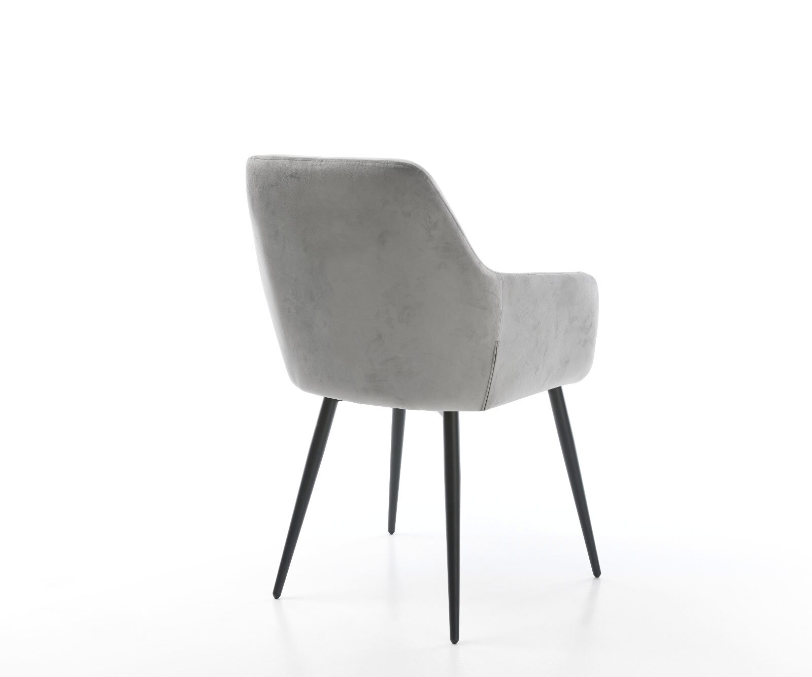 Chaise-de-salle-à-manger Pejo-Flex velours gris 4 pieds coniques noir ressorts ensachés 4