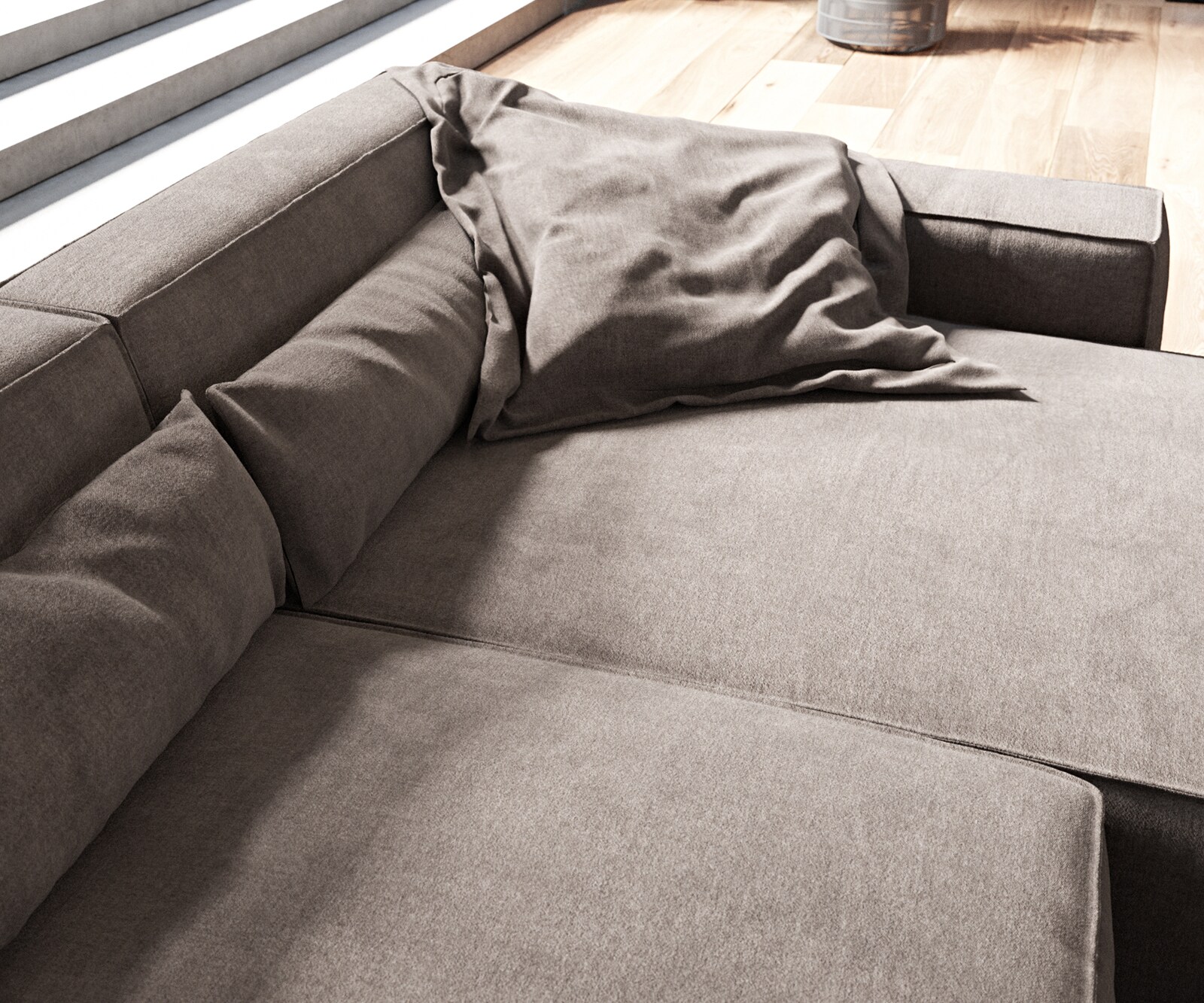 Canapé d'angle Sirpio XL 370x170 cm Microfibre Marron Kaki Recamiere variable 6