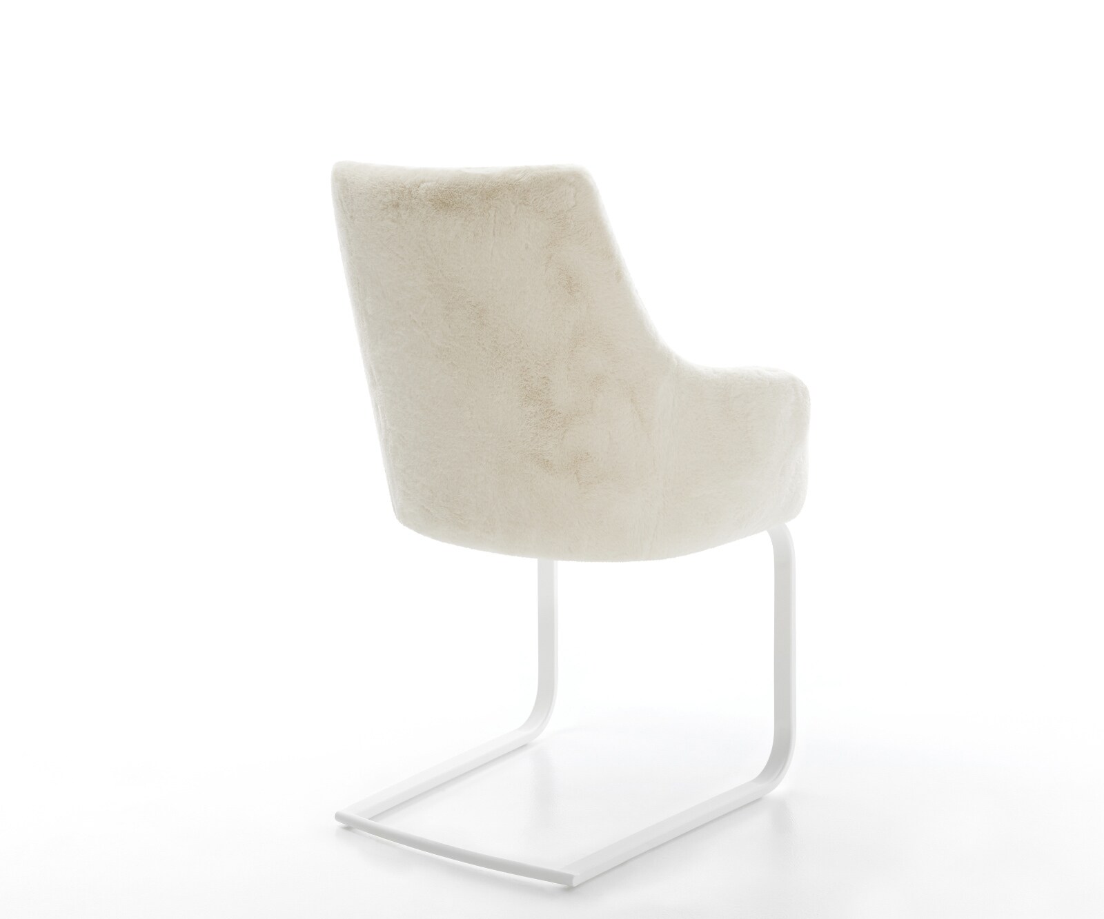 Cantilever Alja-Flex avec accoudoirs peluche crème-blanc pied cantilever plat blanc resorts ensachés 4