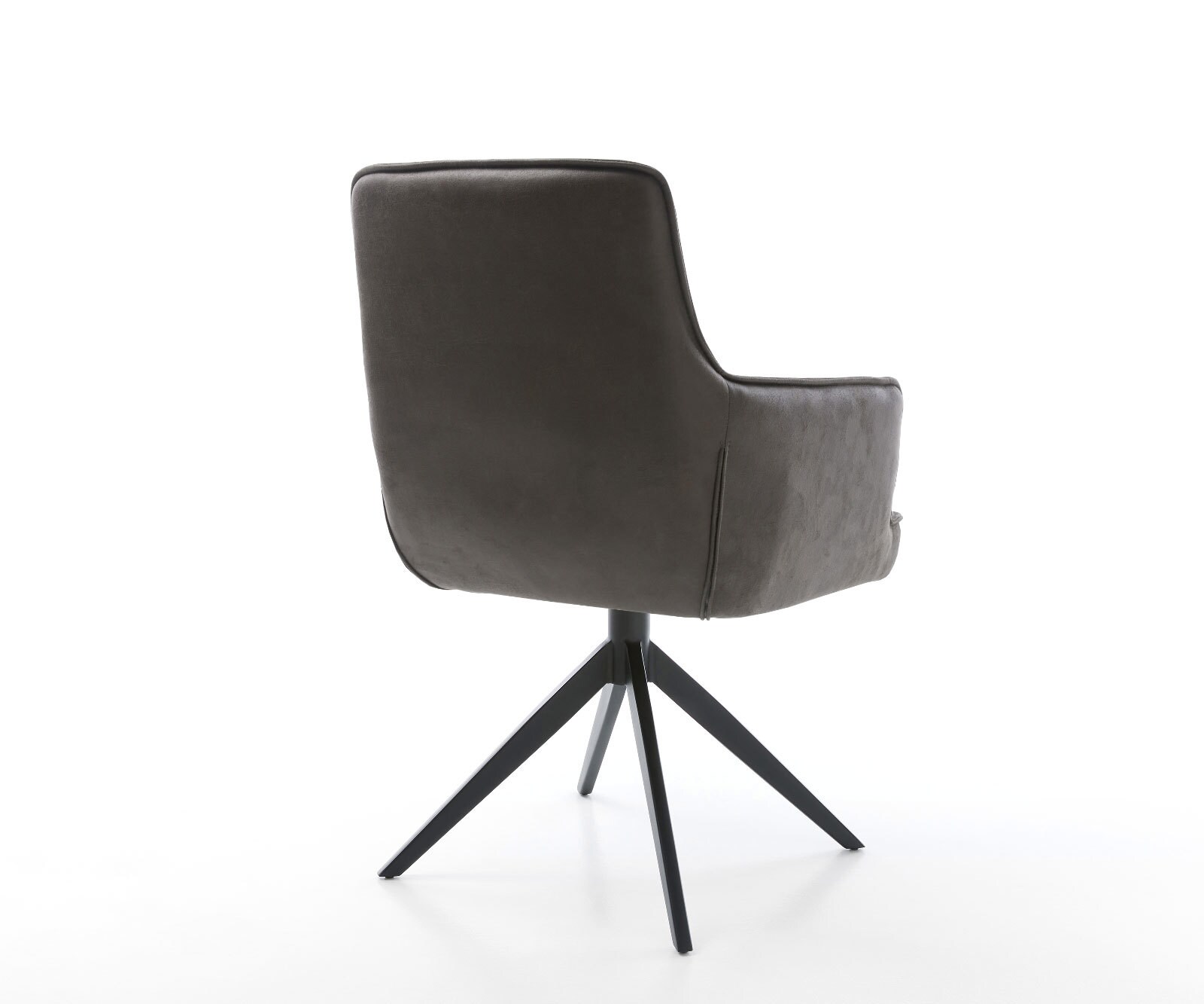 Chaise-pivotante Heira-Flex microvelours anthracite vintage pied croisé large noir pivotement sur 360° fonction bascule ressorts ensachés 4