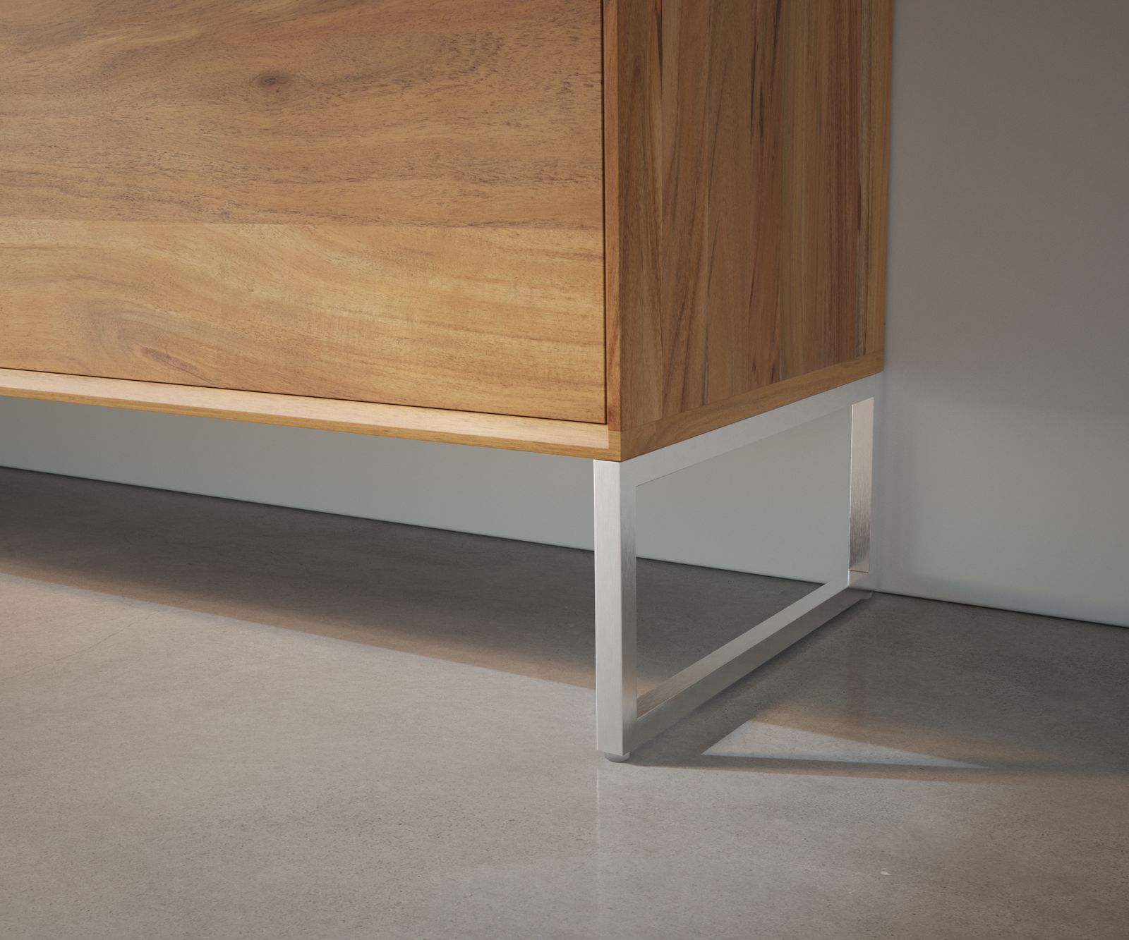 Pied-patin mince 15 cm inox brossé pour meubles à caisson de profondeur 35 cm (lot de 2) 2