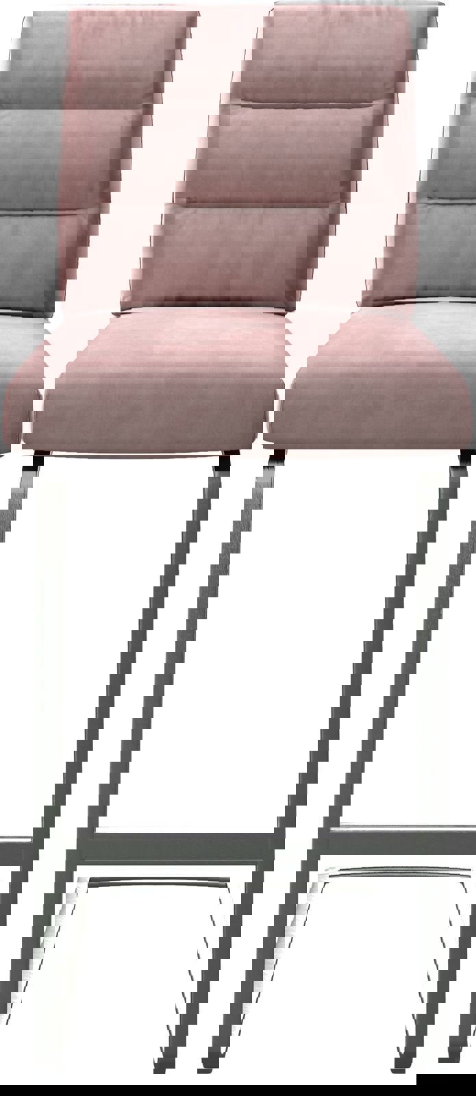 Chaise-de-bar Pela-Flex velours rosé chaise cantilever acier plat inoxydable 3