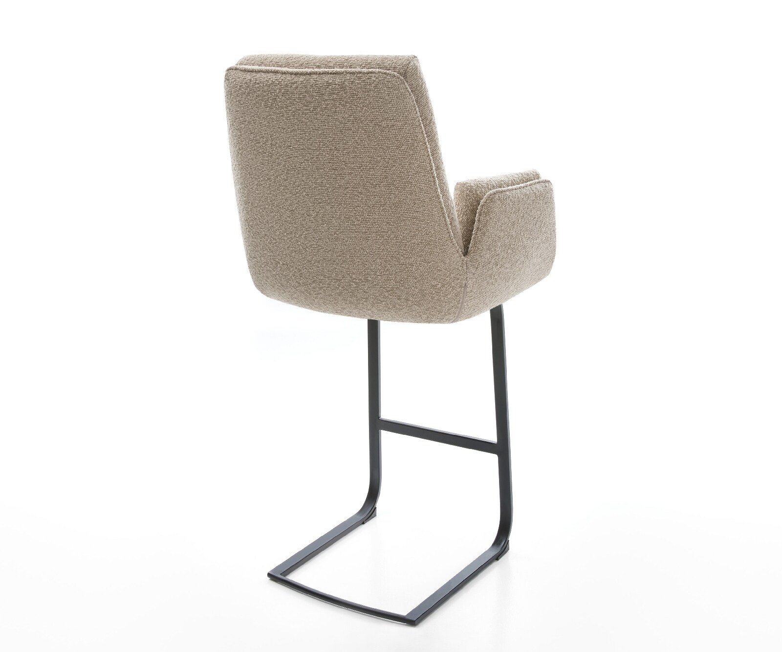 Chaise-de-bar Clea-Flex Bouclé Boue Pied cantilever plat noir Noir 4