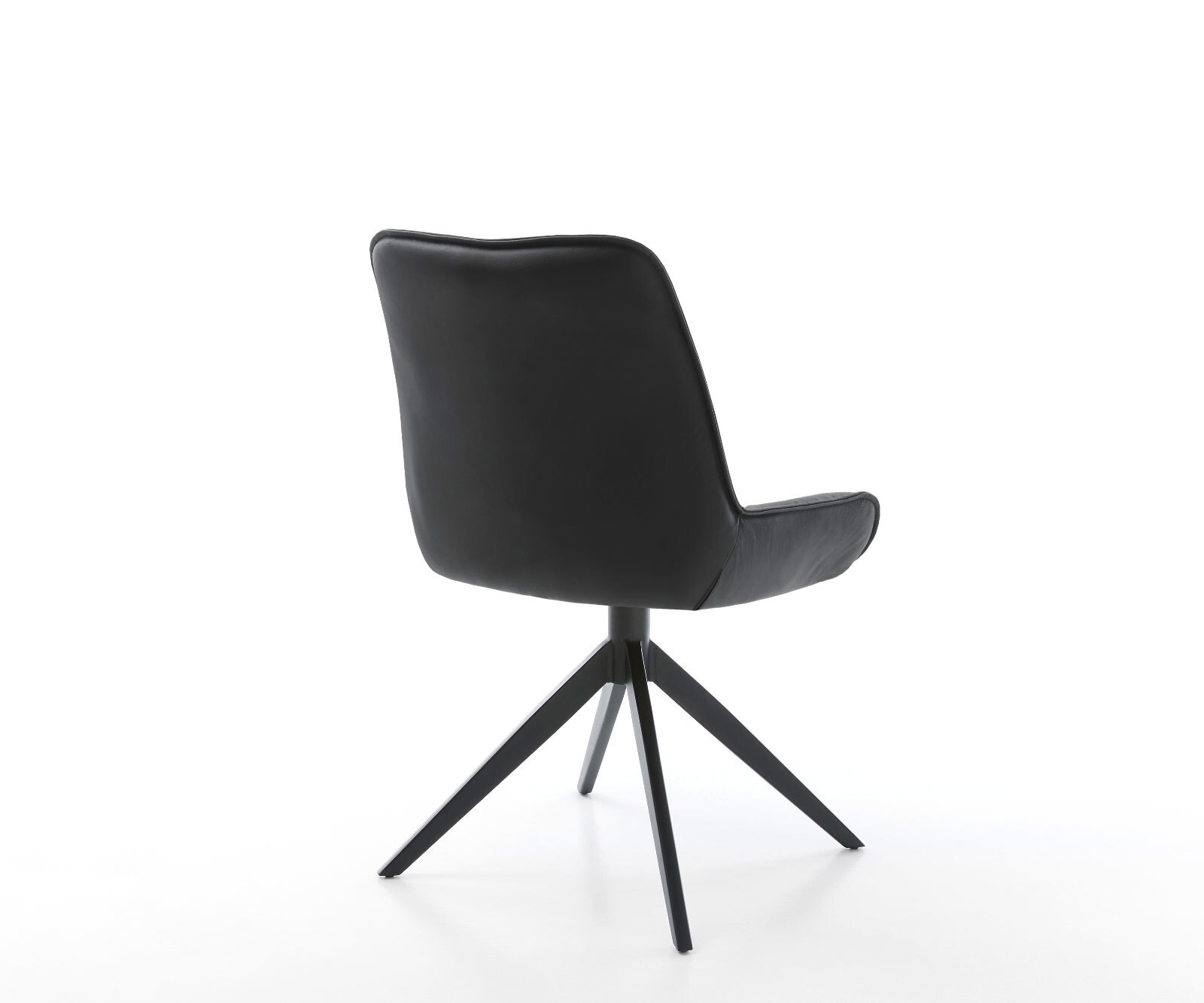 Chaise-pivotante Taimi-Flex cuir de vache noir pied croisé large noir pivotement sur 360° fonction bascule 4