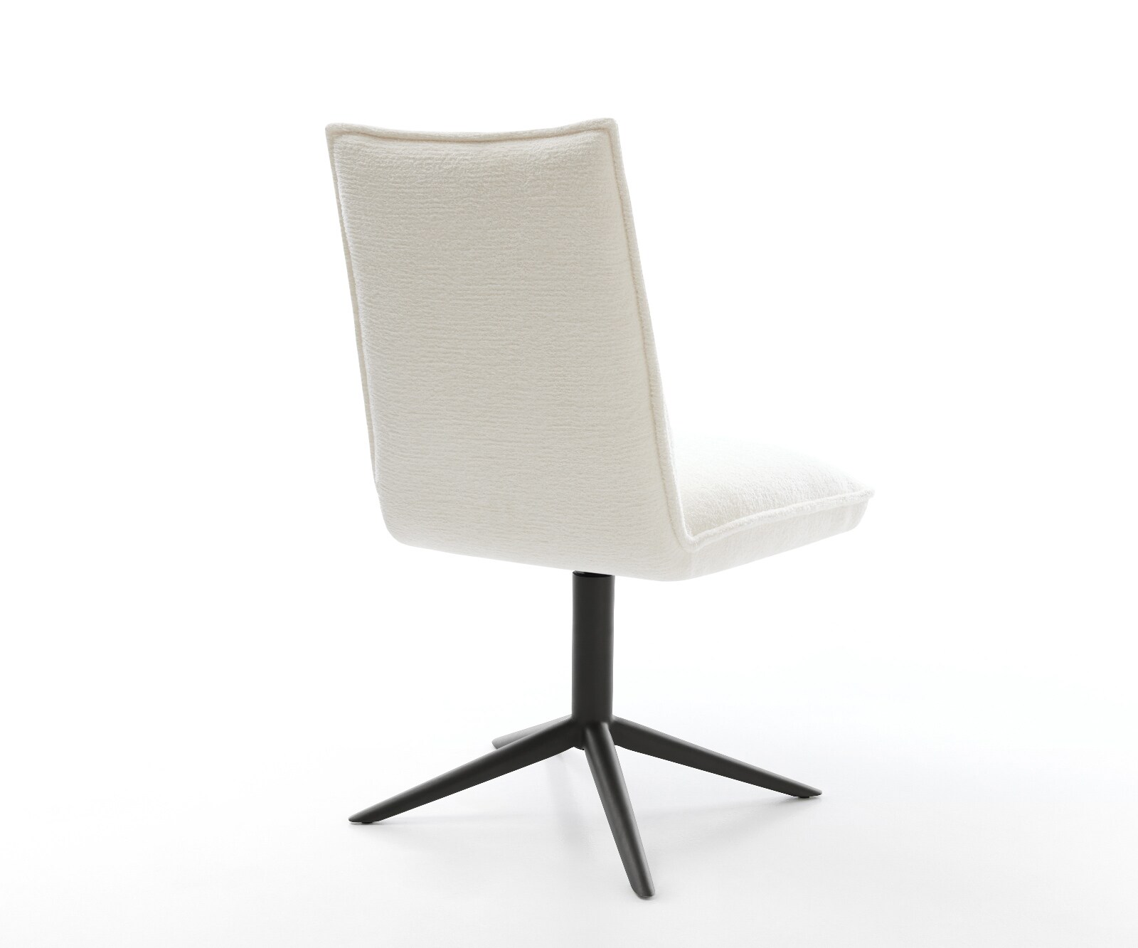 Chaise-pivotante Lelio-Flex bouclé doux beige pied de chaise 4 branches noir pivotement sur 360° fonction bascule resorts ensachés 5