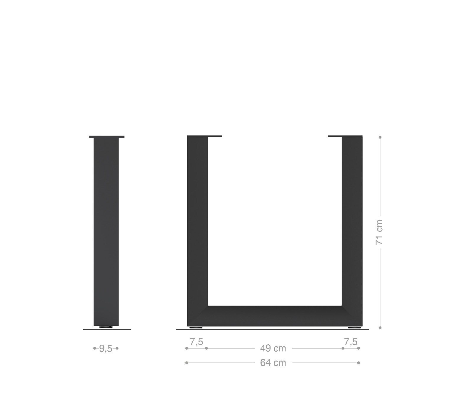 Cadre de table acier inoxydable large (set de 2) 3