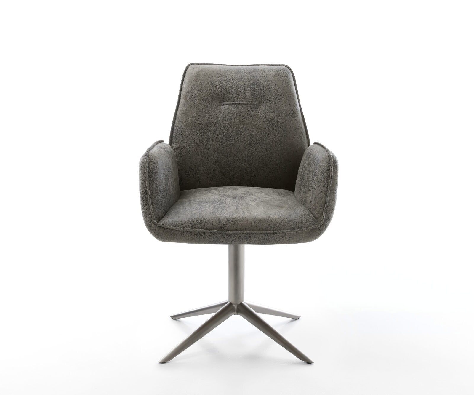 Chaise-pivotante Zoa-Flex microvelours gris antique pied de chaise 4 branches grafiete pivotement sur 360° fonction bascule ressorts ensachés 1