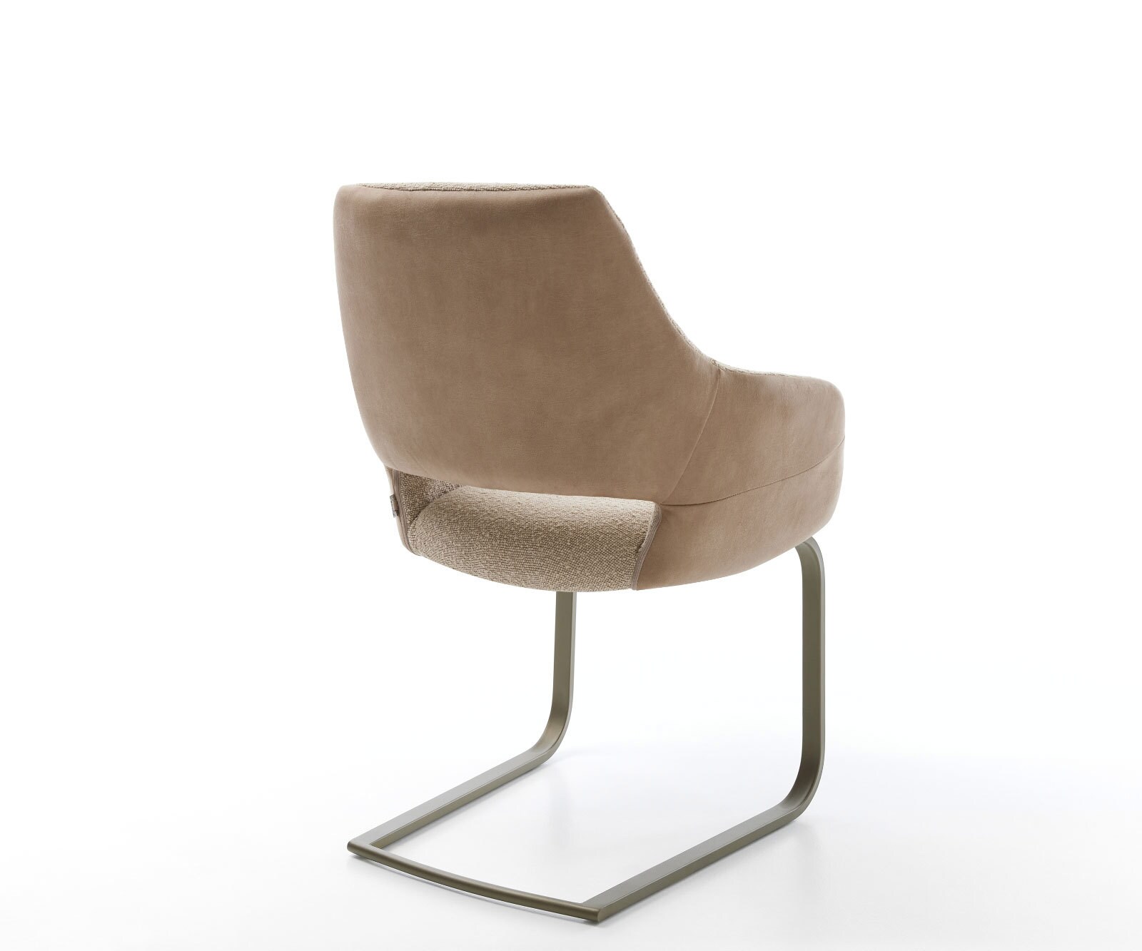 Cantilever Yago-Flex avec accoudoirs tissu mixte couleur boue pied cantilever plat aspect titane ressorts ensachés 4 Cantilever Yago-Flex avec accoudoirs tissu mixte couleur boue pied cantilever plat aspect titane ressorts ensachés 4