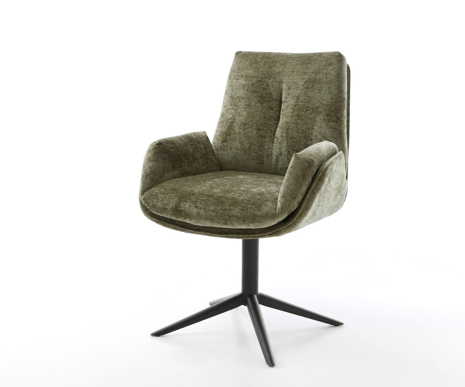 Chaise-pivotante Clea-Flex chenille olive pied de chaise 4 branches noir pivotement sur 360° fonction bascule Chaise-pivotante Clea-Flex chenille olive pied de chaise 4 branches noir pivotement sur 360° fonction bascule