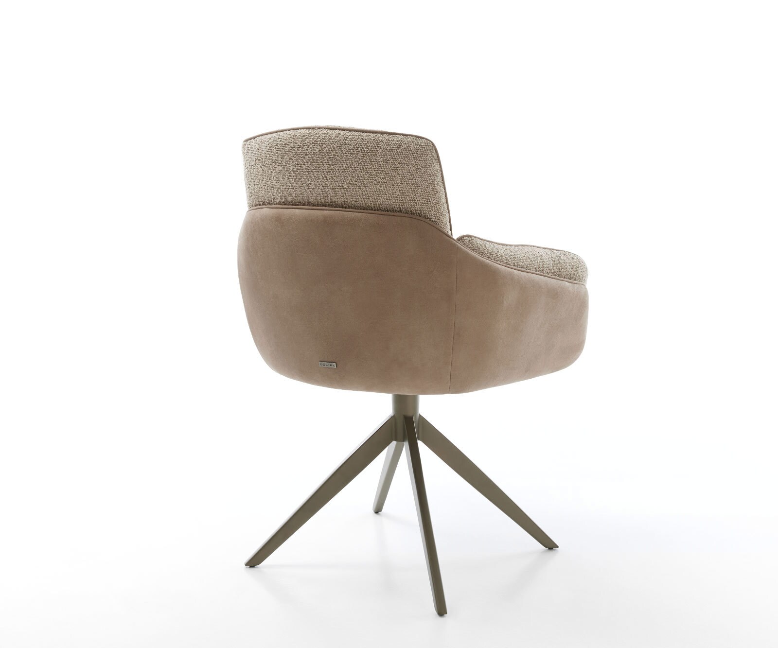 Chaise-pivotante Luan-Flex avec accoudoirs tissu mixte couleur boue pied croisé large aspect titane pivotement sur 360° 4 Chaise-pivotante Luan-Flex avec accoudoirs tissu mixte couleur boue pied croisé large aspect titane pivotement sur 360° 4