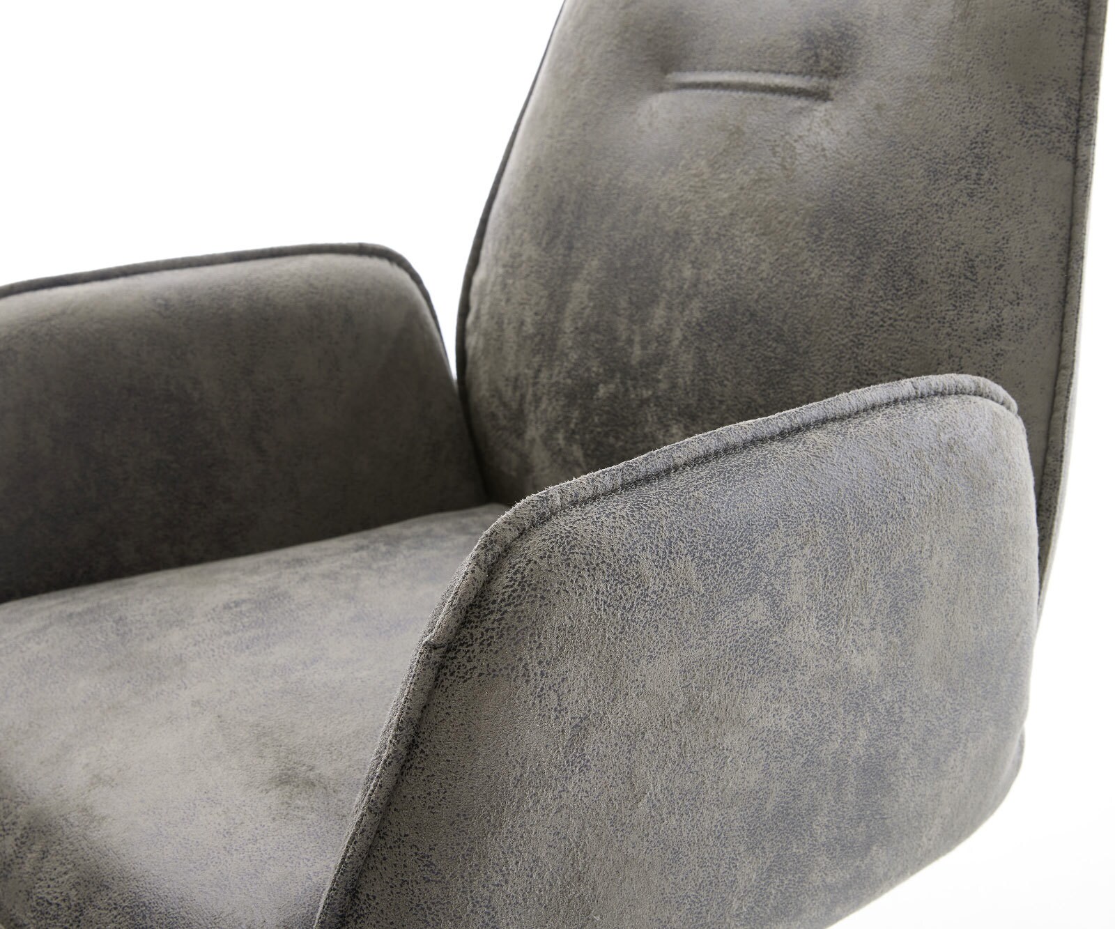 Chaise-de-salle-à-manger Zoa-Flex microvelours gris antique pied trapèze noir ressorts ensachés 3