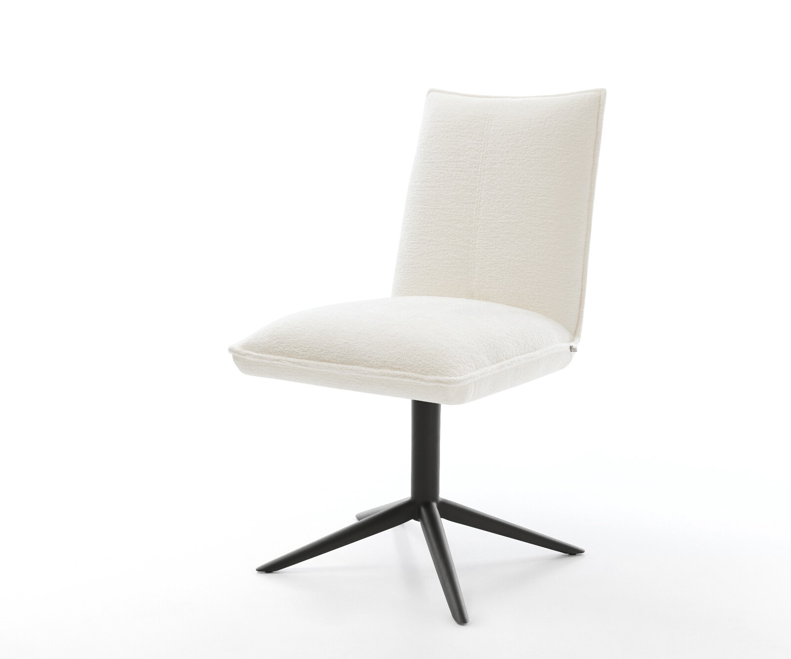 Chaise-pivotante Lelio-Flex bouclé doux beige pied de chaise 4 branches noir pivotement sur 360° fonction bascule resorts ensachés 1