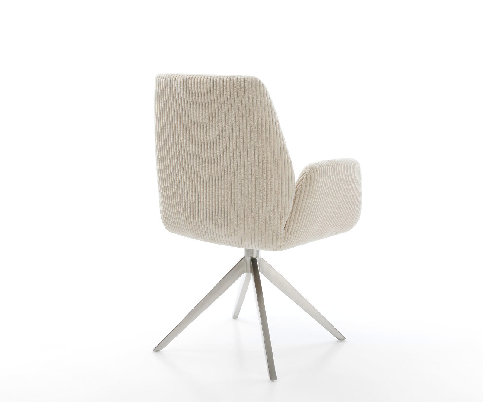 Chaise-pivotante Zoa-Flex côtelé beige pied croisé large acier inoxydable brossé pivotement sur 360° fonction bascule ressorts ensachés 4 Chaise-pivotante Zoa-Flex côtelé beige pied croisé large acier inoxydable brossé pivotement sur 360° fonction bascule ressorts ensachés 4