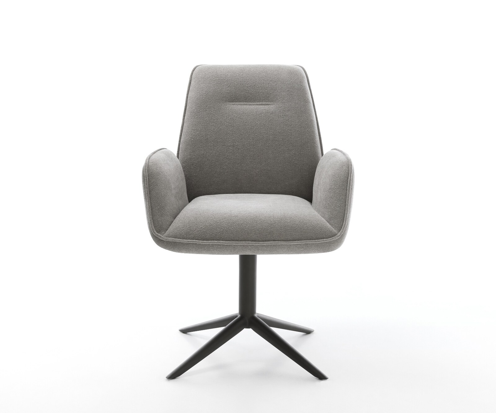 Chaise-pivotante Zoa-Flex tissu structuré doux gris pied de chaise 4 branches noir pivotement sur 360° fonction bascule resorts ensachés 2