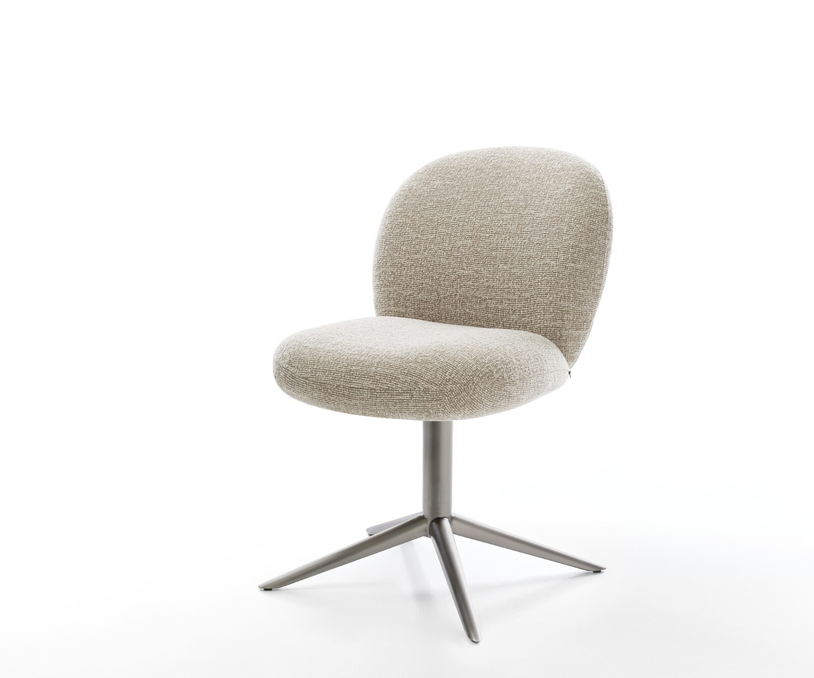 Chaise-pivotante Nube-Flex tissu tissé doux beige pied de chaise 4 branches grafiete pivotement sur 360° fonction bascule resorts ensachés 1