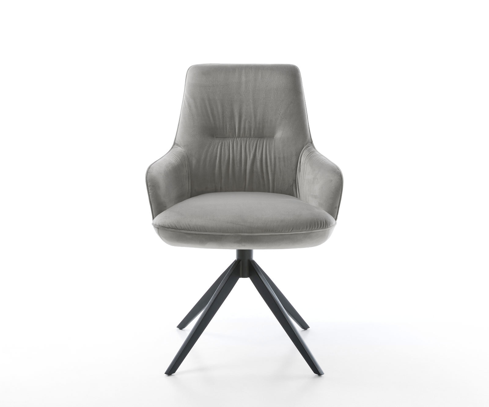 Chaise-pivotante Zelia-Flex velours gris pied croisé large noir pivotement sur 360° fonction bascule ressorts ensachés 1 Chaise-pivotante Zelia-Flex velours gris pied croisé large noir pivotement sur 360° fonction bascule ressorts ensachés 1