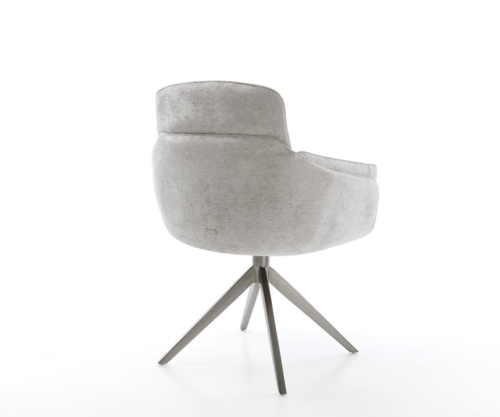 Chaise-pivotante Luan-Flex mit Armlehnen chenille gris argenté pied croisé large grafiete pivotement sur 360° fonction bascule 5