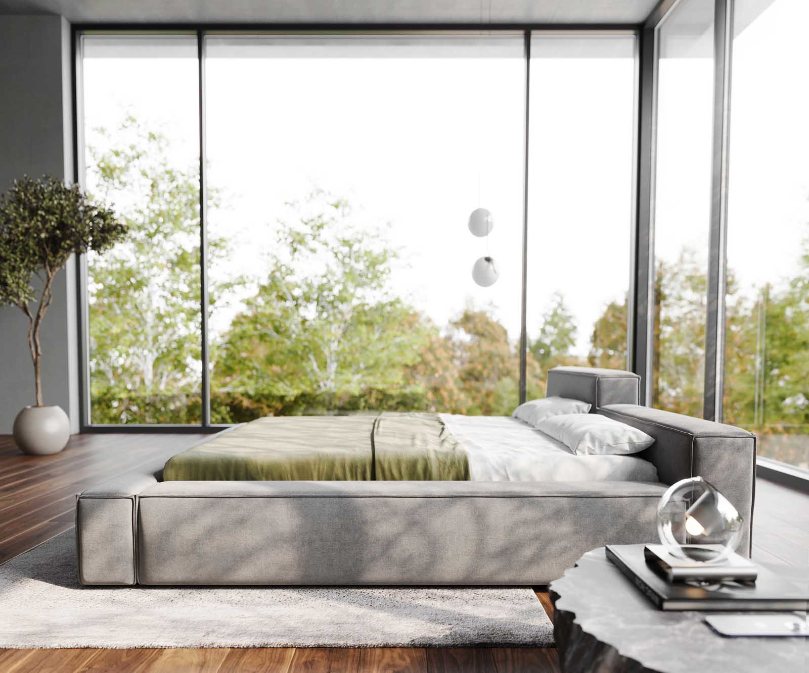 Sommier-rembourré Kalinea 180x200 cm microfibre grise 4