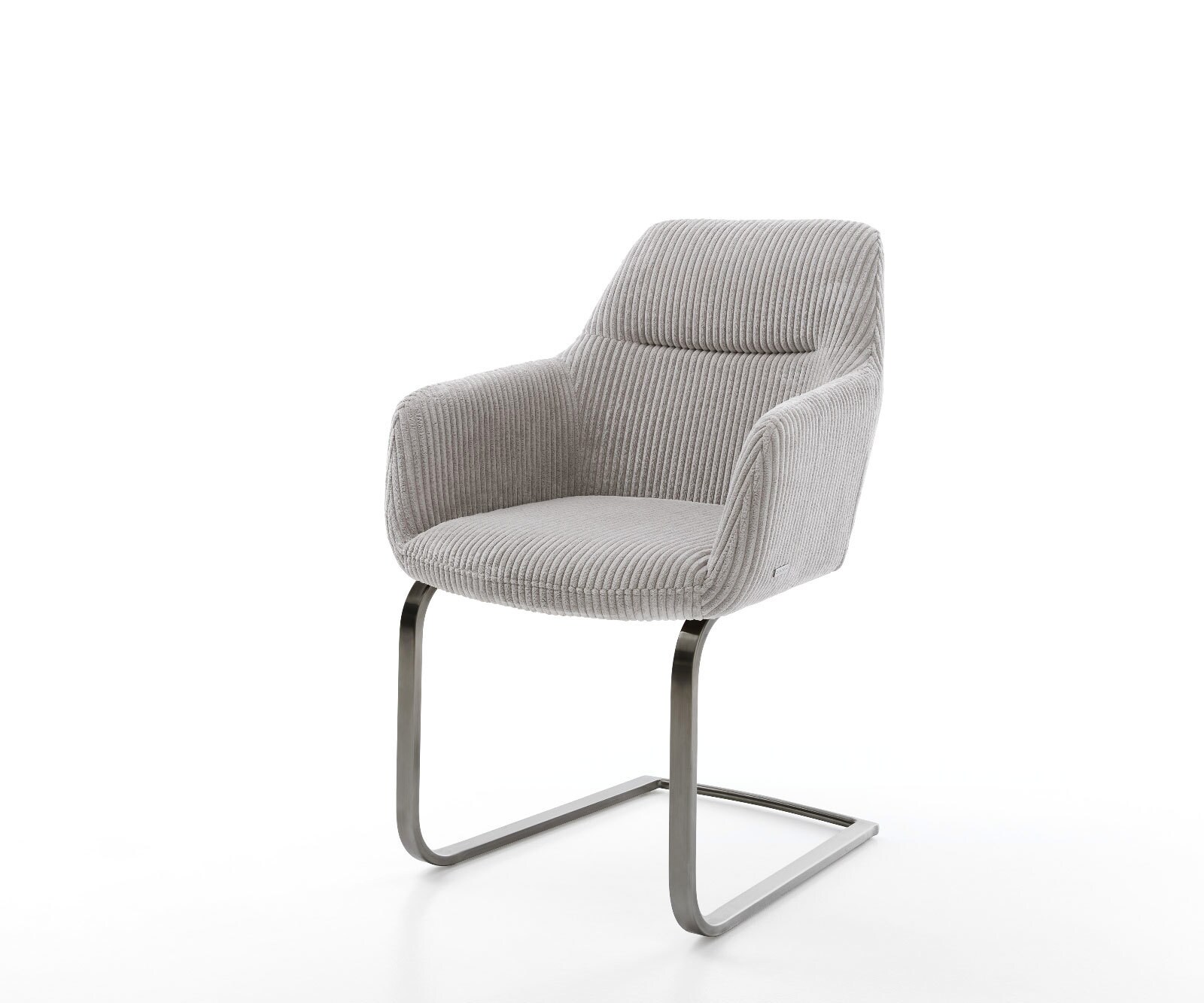 Cantilever Pejo-Flex côtelé gris argenté pied cantilever plat grafiete ressorts ensachés 1