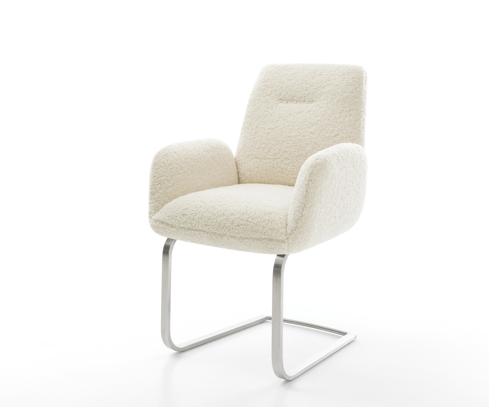 Cantilever Zoa-Flex tissu teddy beige pied cantilever plat acier inoxydable resorts ensachés 1