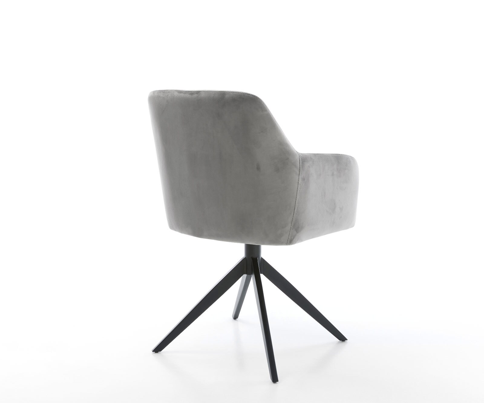 Chaise-pivotante Greg-Flex velours gris pied croisé large noir pivotement sur 360° fonction bascule ressorts ensachés 5