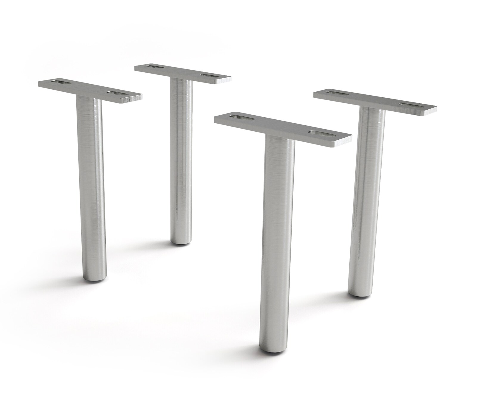 Pied rond en acier inoxydable 20 cm (lot de 4)