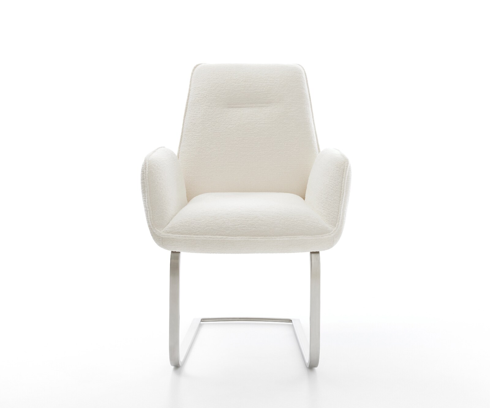 Cantilever Zoa-Flex bouclé doux beige pied cantilever plat acier inoxydable resorts ensachés 2