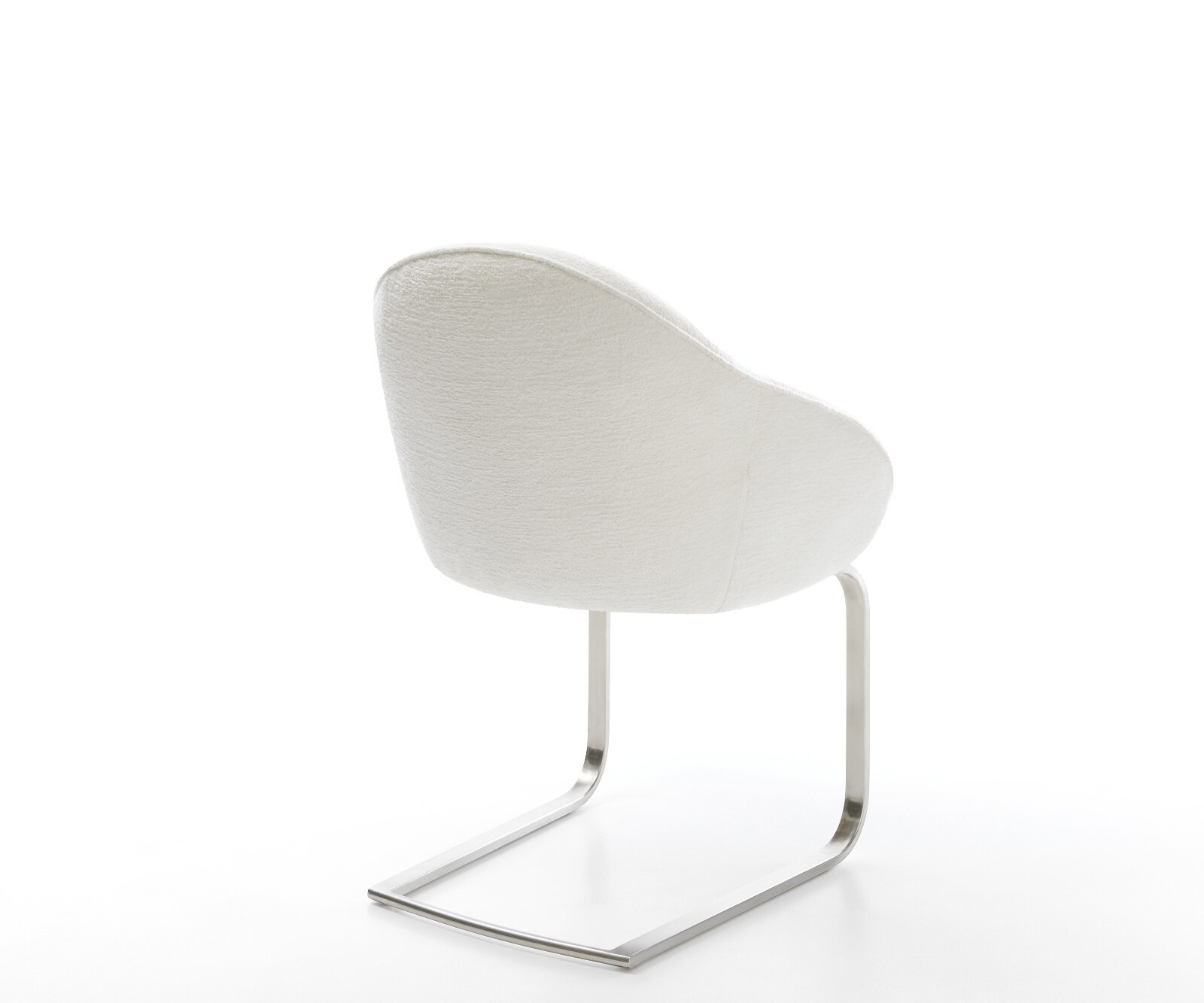 Cantilever Gaio-Flex bouclé doux beige pied cantilever plat acier inoxydable 4