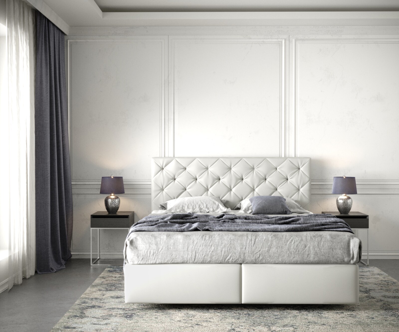 Lit à sommier tapissier Dream-Great 160x200 Cuir synthétique Weiß 1
