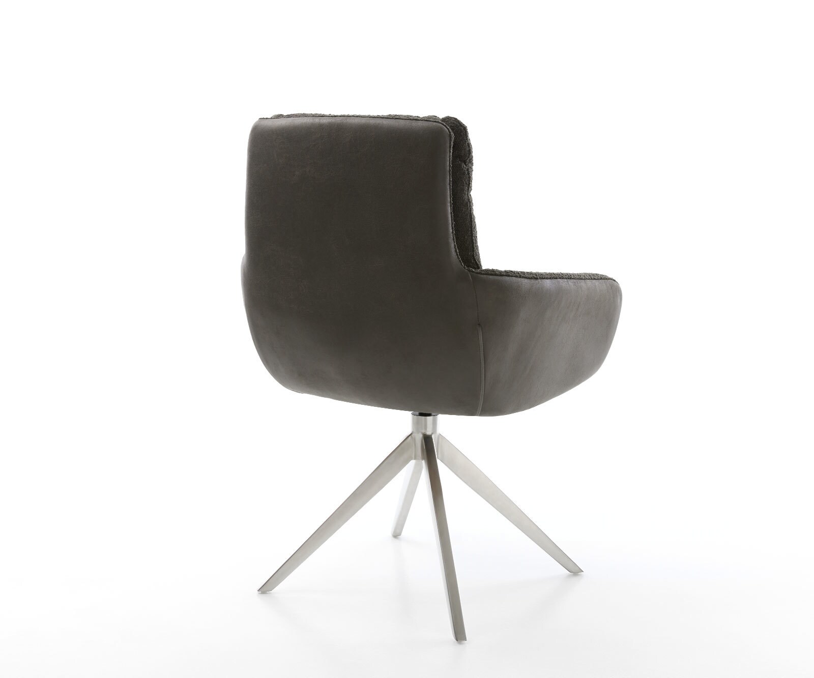 Chaise-pivotante Abelia-Flex avec accoudoirs tissu mixte noir pied croisé large acier inoxydable brossé pivotement sur 360° fonction bascule 4 Chaise-pivotante Abelia-Flex avec accoudoirs tissu mixte noir pied croisé large acier inoxydable brossé pivotement sur 360° fonction bascule 4