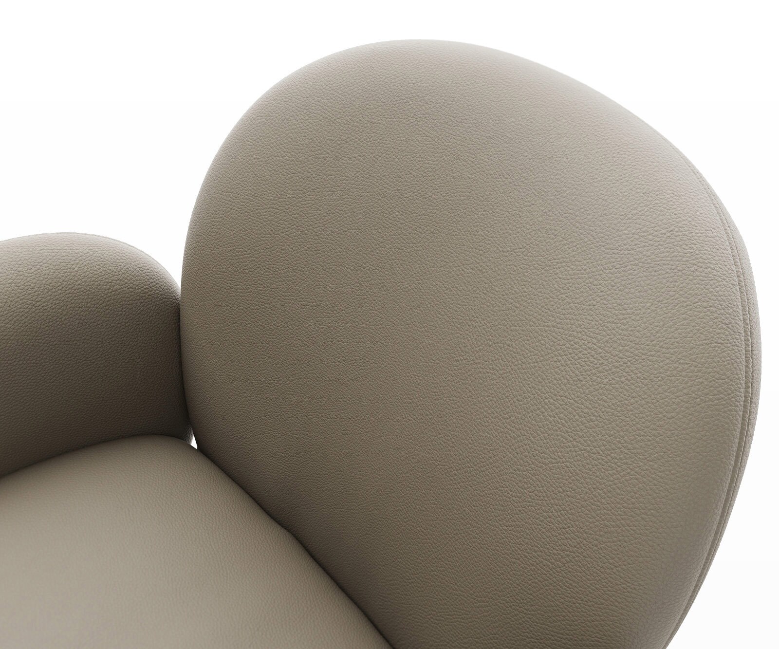 Cantilever Nube-Flex avec accoudoirs cuir de vache couleur boue pied cantilever rond acier inoxydable brossé ressorts ensachés 4