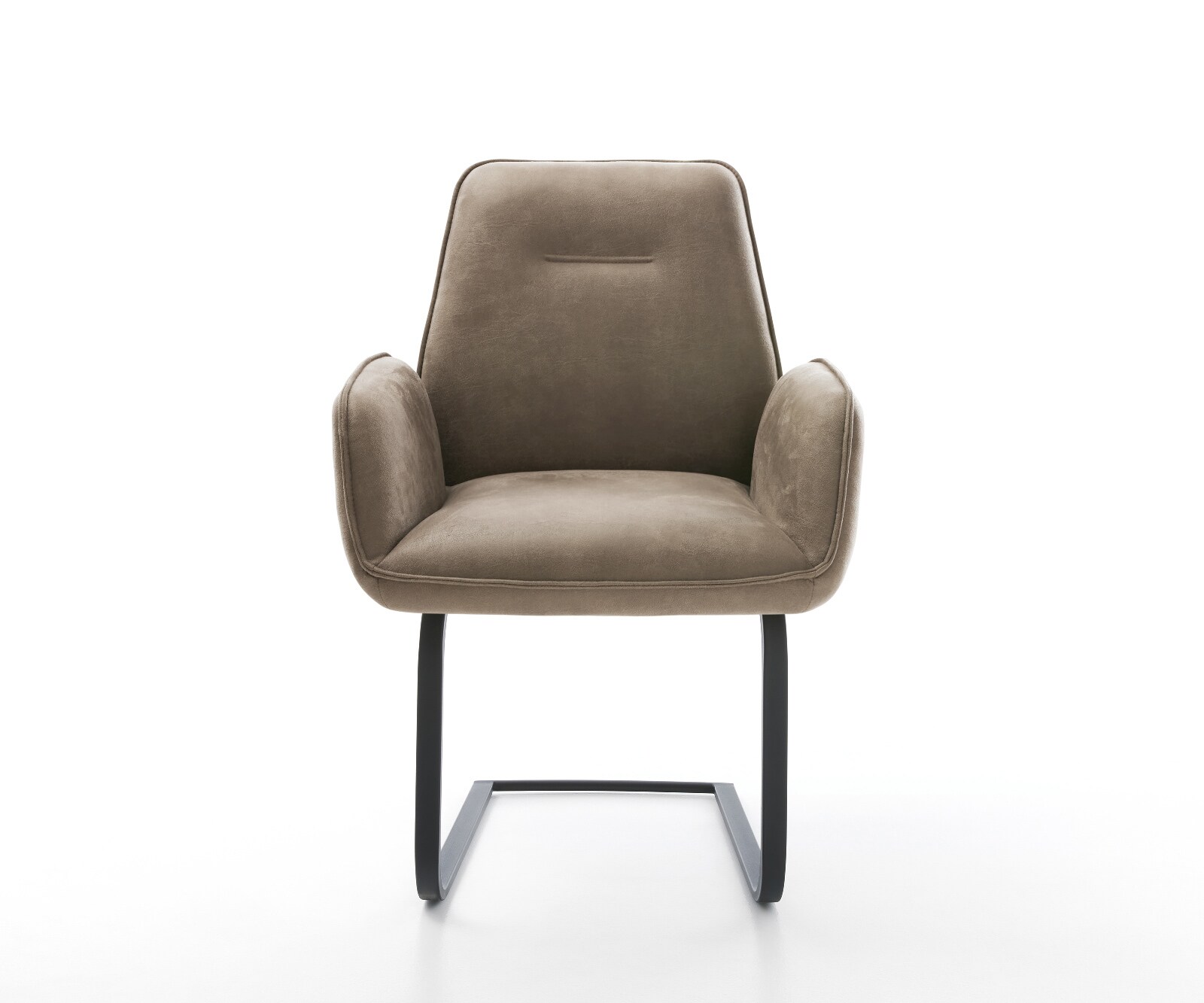 Cantilever Zoa-Flex microvelours taupe vintage pied cantilever plat noir ressorts ensachés 2