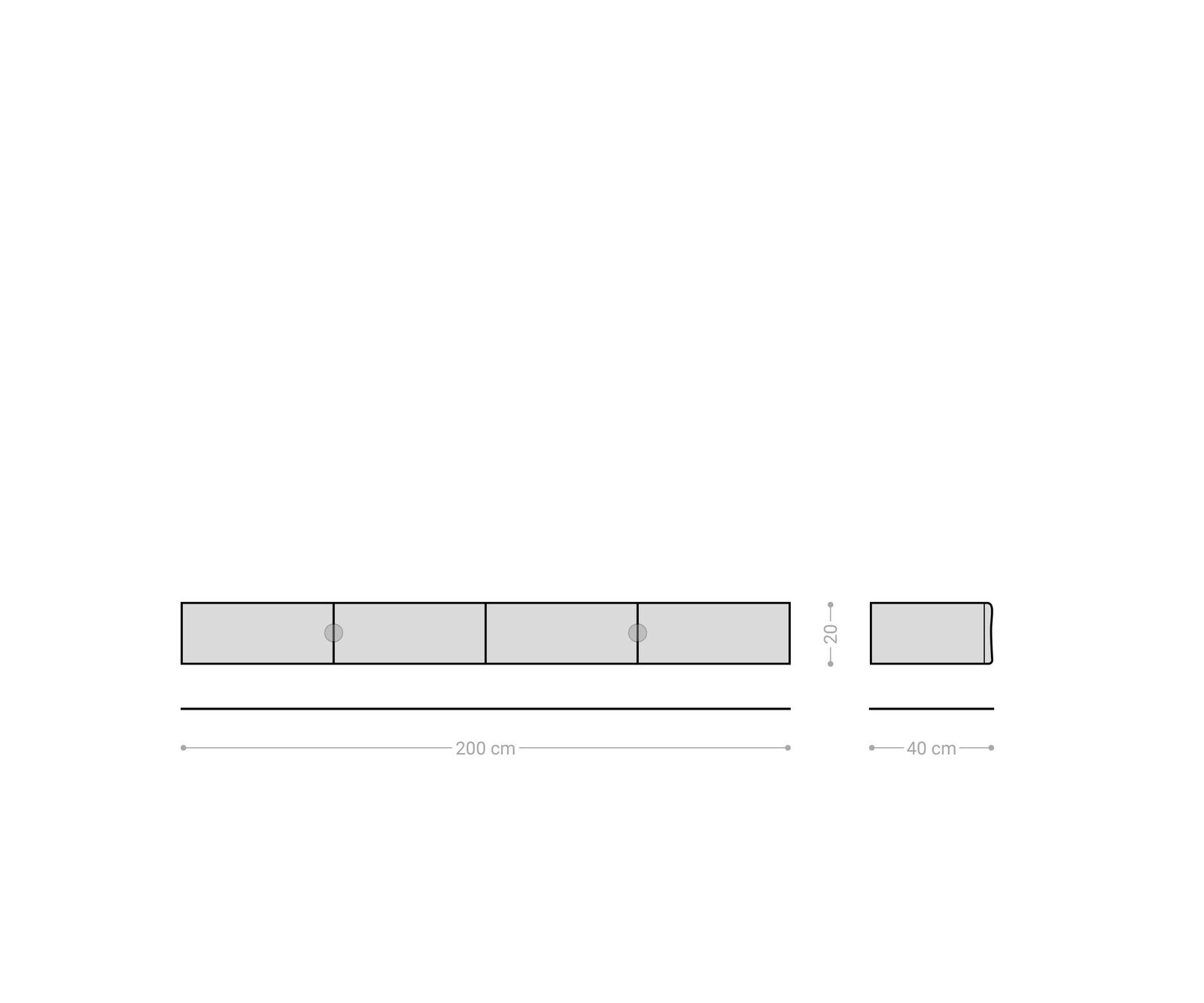 Meuble-TV New Live-Edge 200 cm chêne naturel 4 portes flottantes 9
